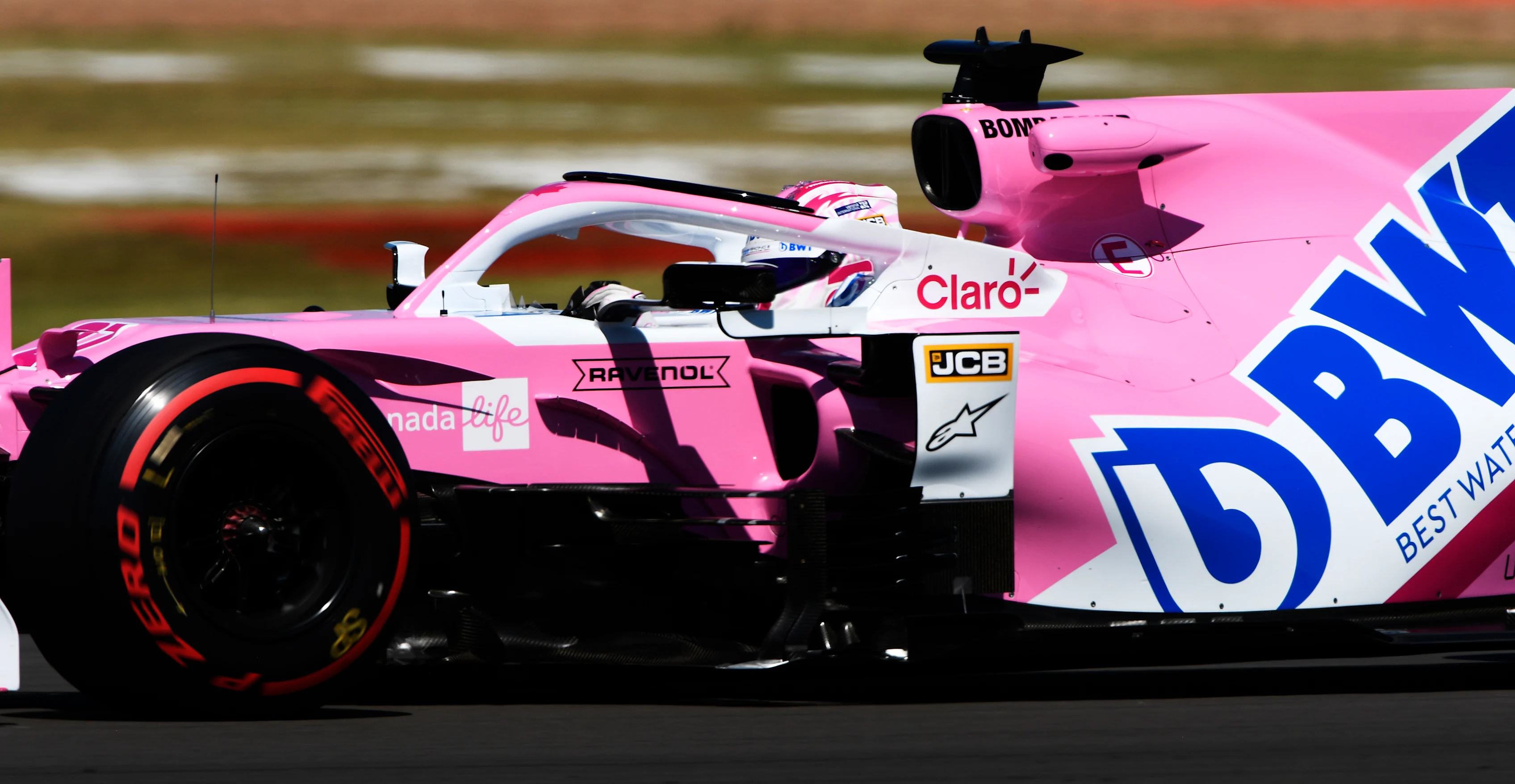 NORTHAMPTON, ENGLAND - AUGUST 07: Nico Hulkenberg of Germany driving the (27) Racing Point RP20