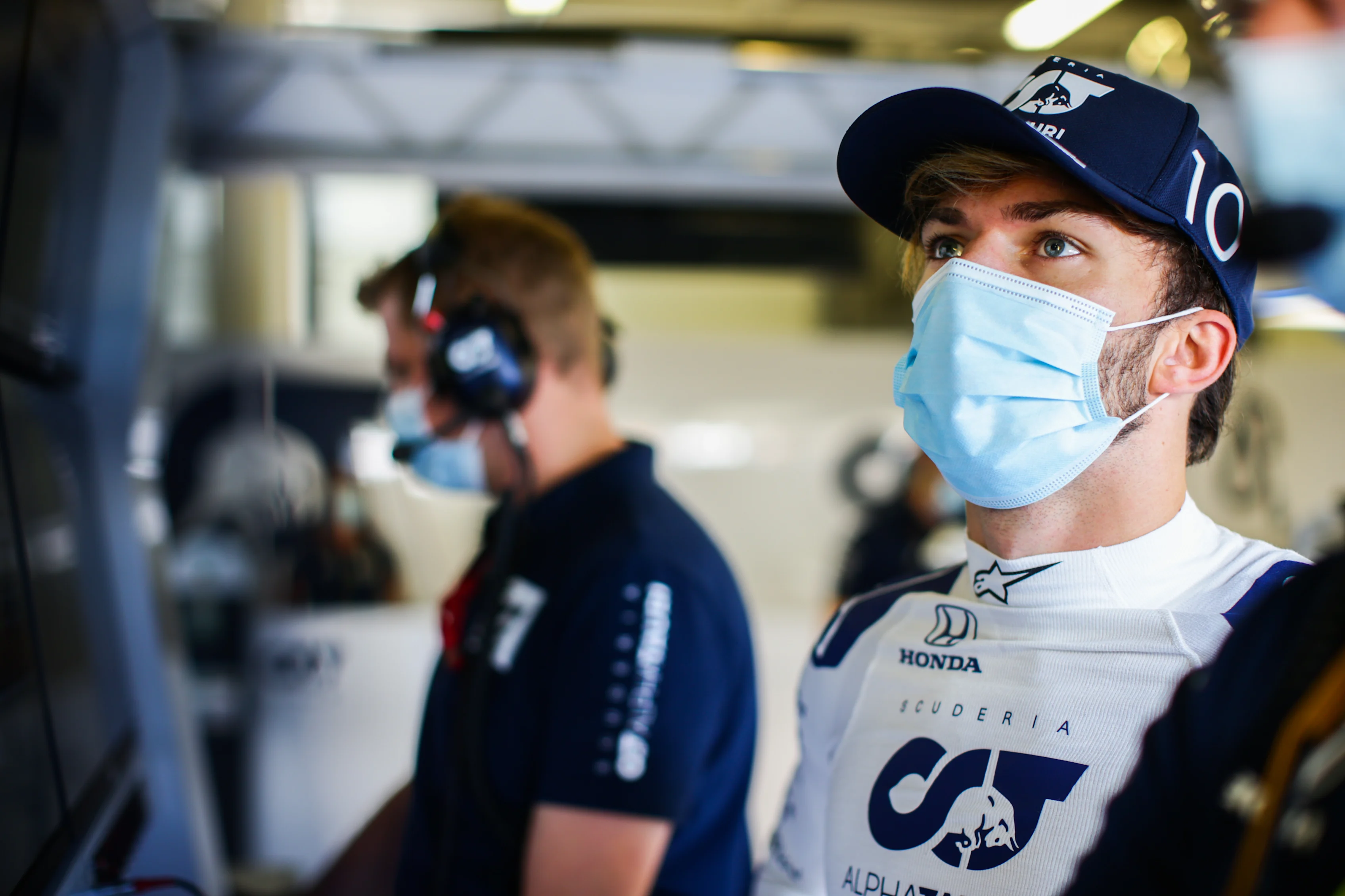 NORTHAMPTON, ENGLAND - AUGUST 07: Pierre Gasly of Scuderia AlphaTauri and France during practice