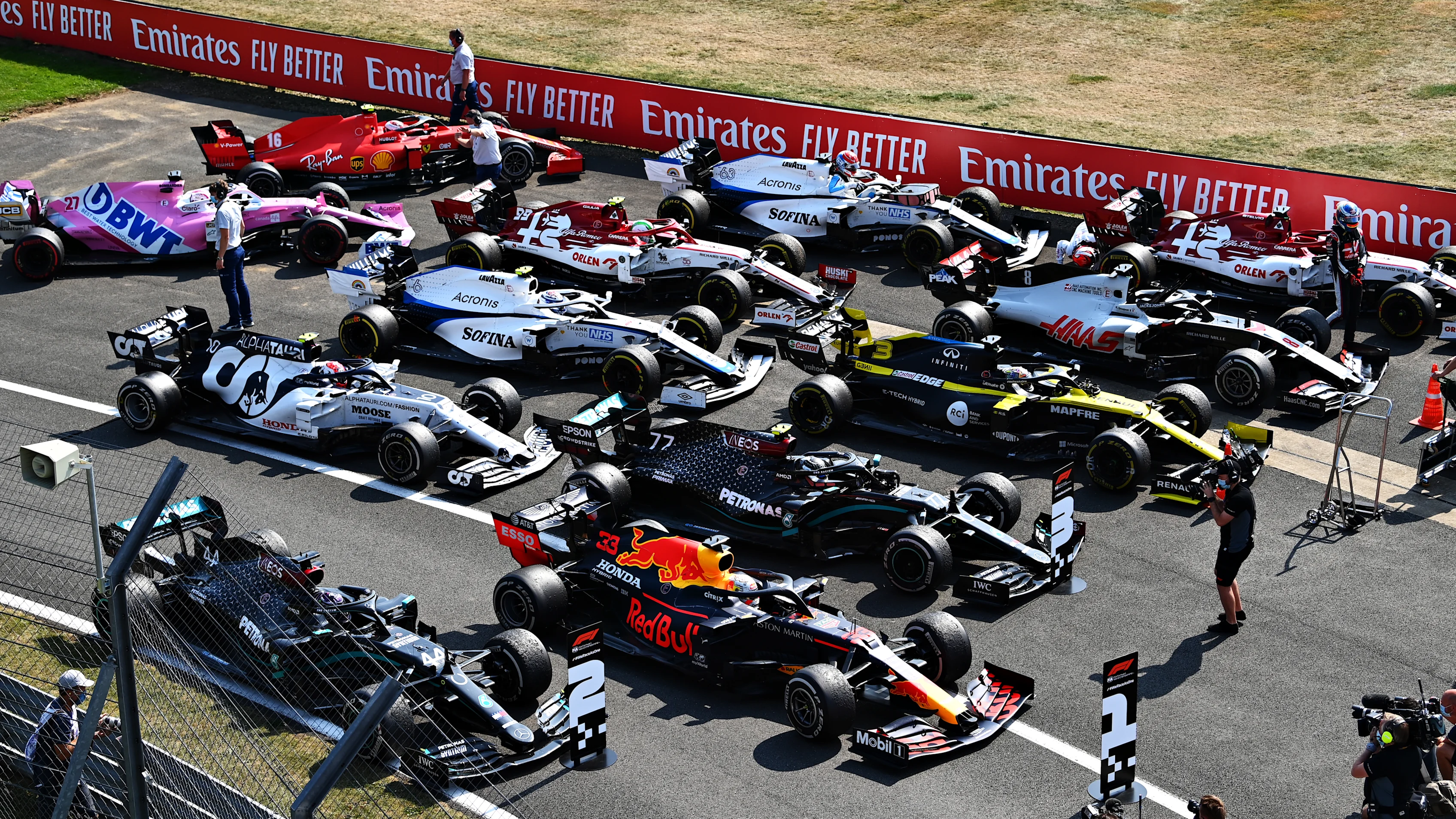 NORTHAMPTON, ENGLAND - AUGUST 09: A general view as race winner Max Verstappen of Netherlands and