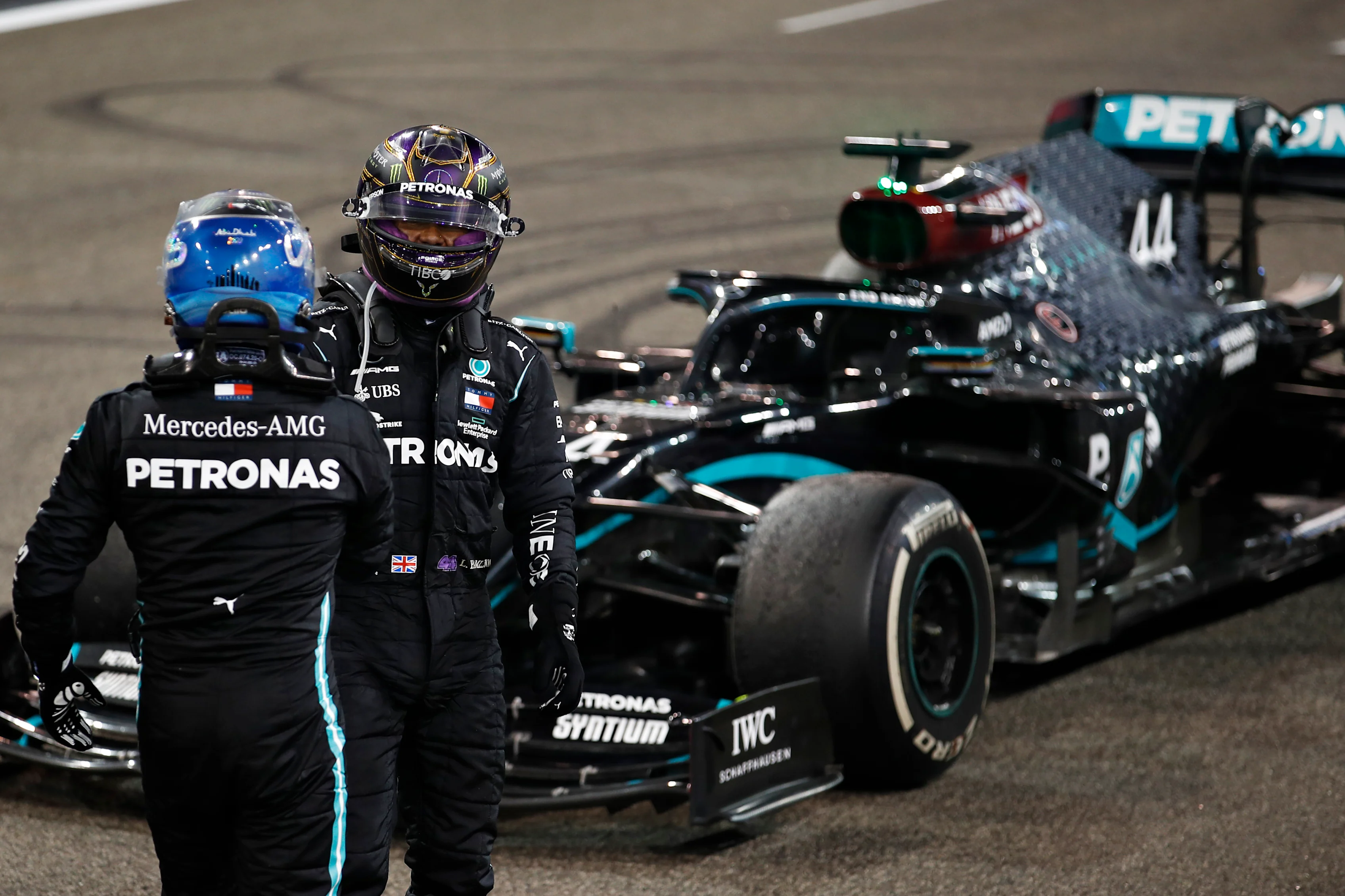 ABU DHABI, UNITED ARAB EMIRATES - DECEMBER 13: Second placed Valtteri Bottas of Finland and