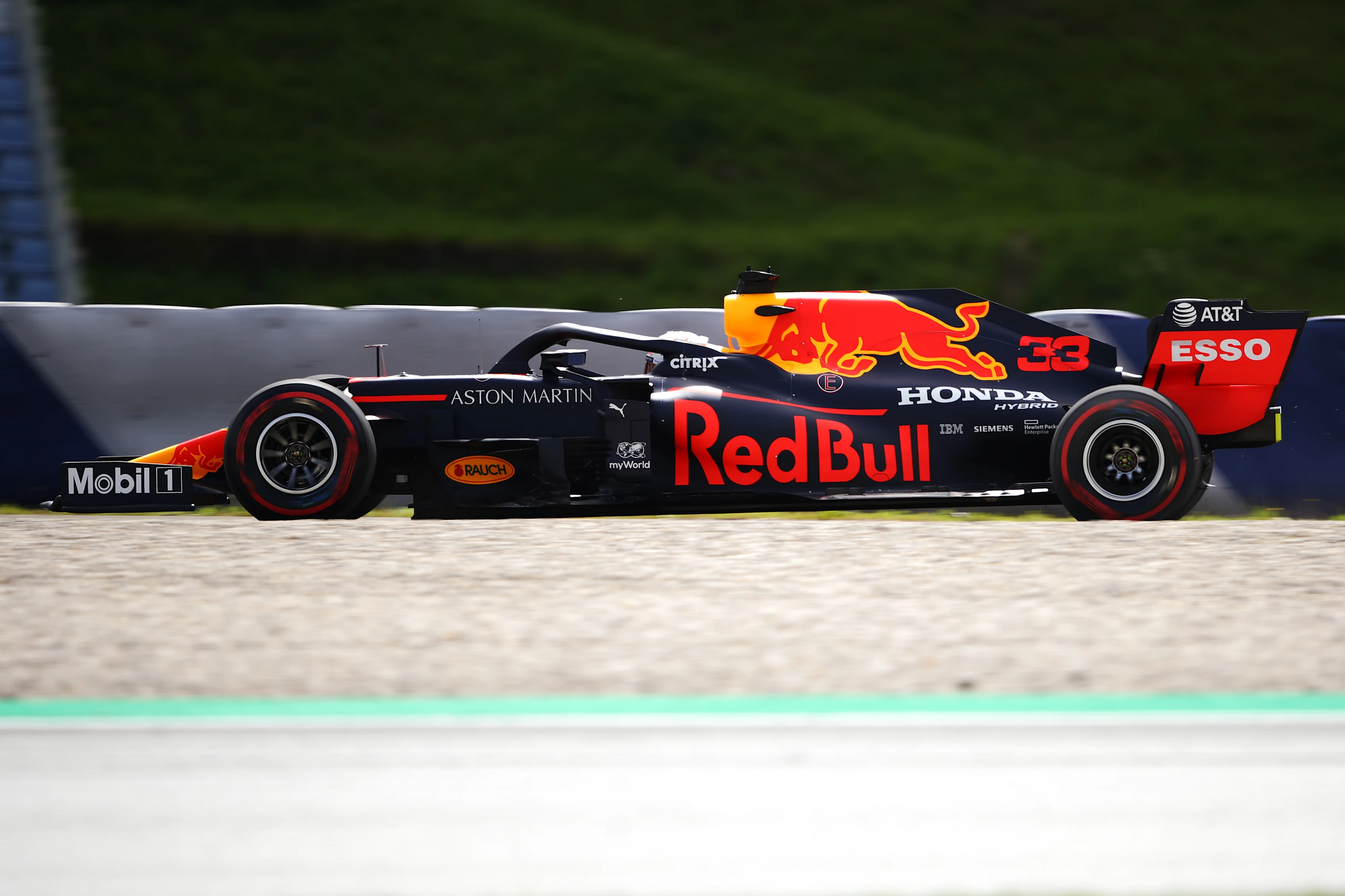 SPIELBERG, AUSTRIA - JULY 03: Max Verstappen of the Netherlands driving the (33) Aston Martin Red Bull Racing RB16 on track during practice for the F1 Grand Prix of Austria at Red Bull Ring on July 03, 2020 in Spielberg, Austria. (Photo by Bryn Lennon/Getty Images)