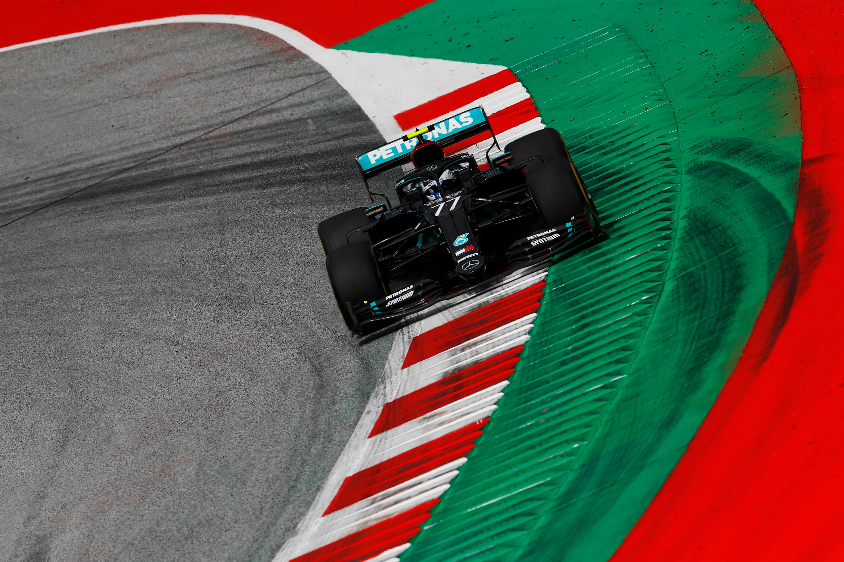 SPIELBERG, AUSTRIA - JULY 03: Valtteri Bottas of Finland driving the (77) Mercedes AMG Petronas F1