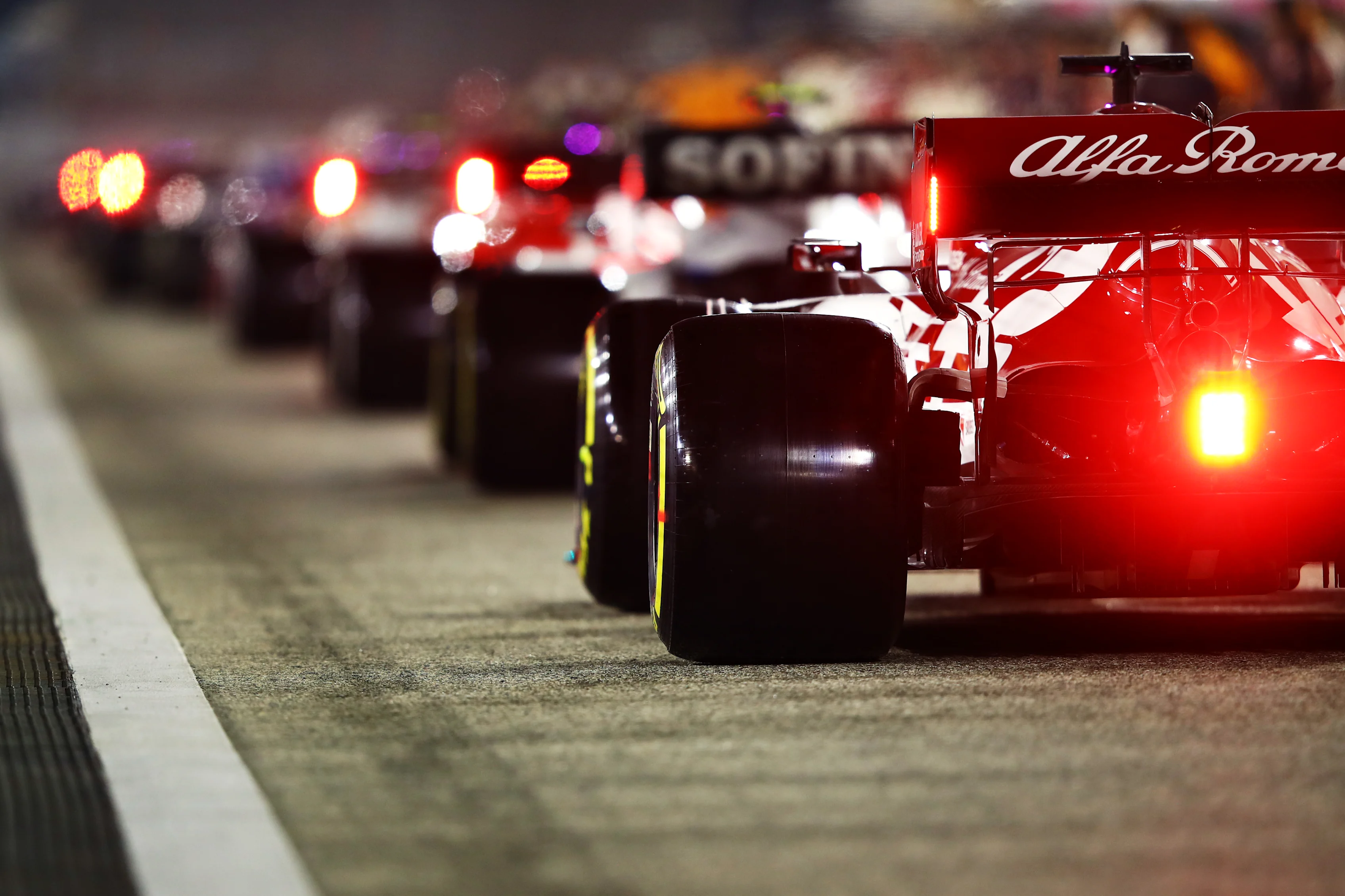 BAHRAIN, BAHRAIN - NOVEMBER 29: Kimi Raikkonen of Finland driving the (7) Alfa Romeo Racing C39