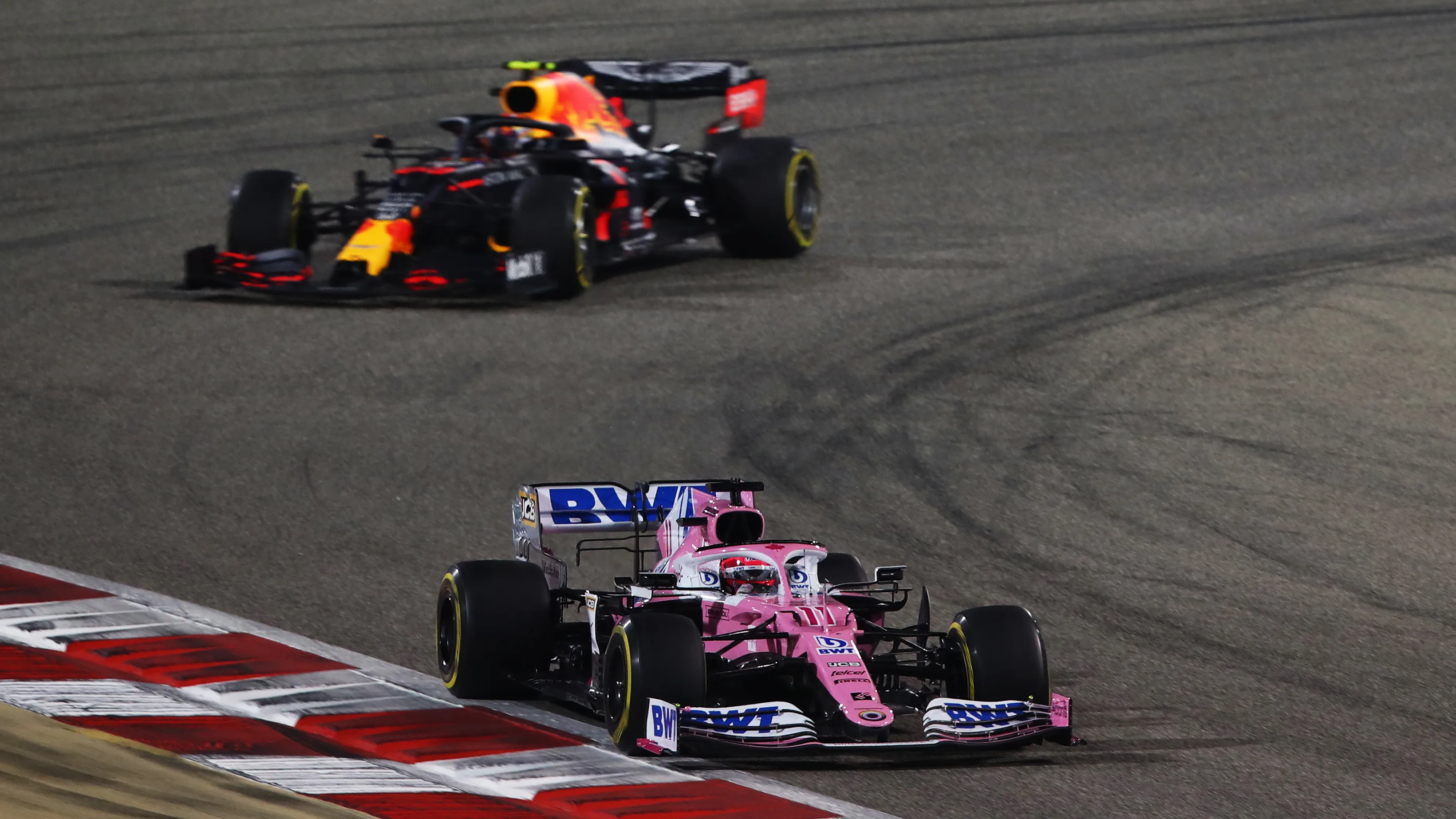 BAHRAIN, BAHRAIN - NOVEMBER 29: Sergio Perez of Mexico driving the (11) Racing Point RP20 Mercedes