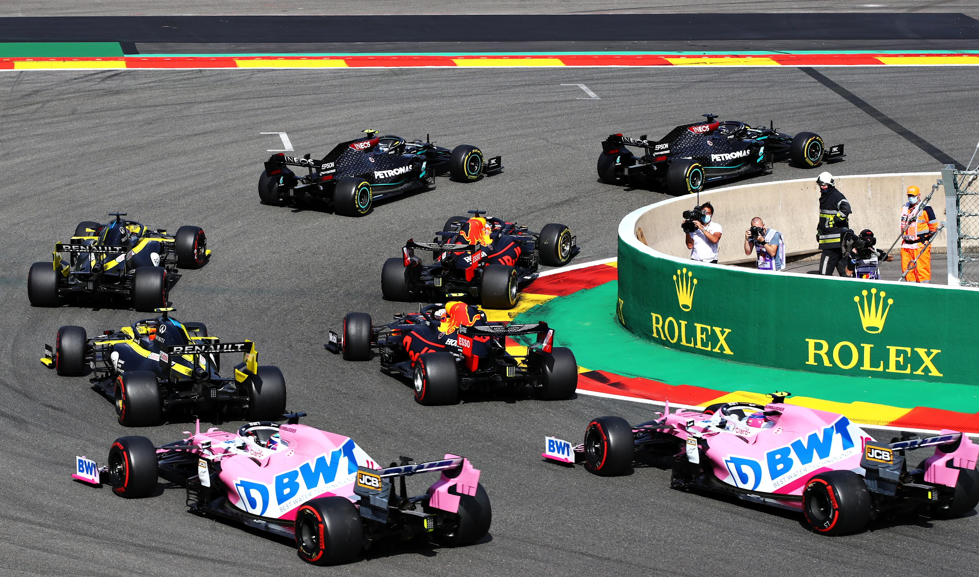 SPA, BELGIUM - AUGUST 30: Lewis Hamilton of Great Britain driving the (44) Mercedes AMG Petronas F1
