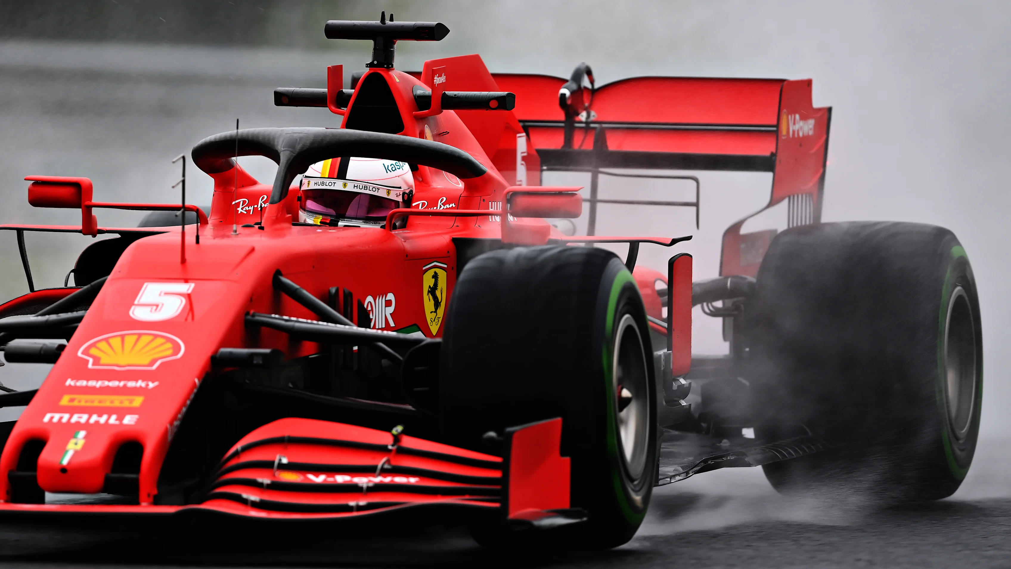 BUDAPEST, HUNGARY - JULY 17: Sebastian Vettel of Germany driving the (5) Scuderia Ferrari SF1000 
