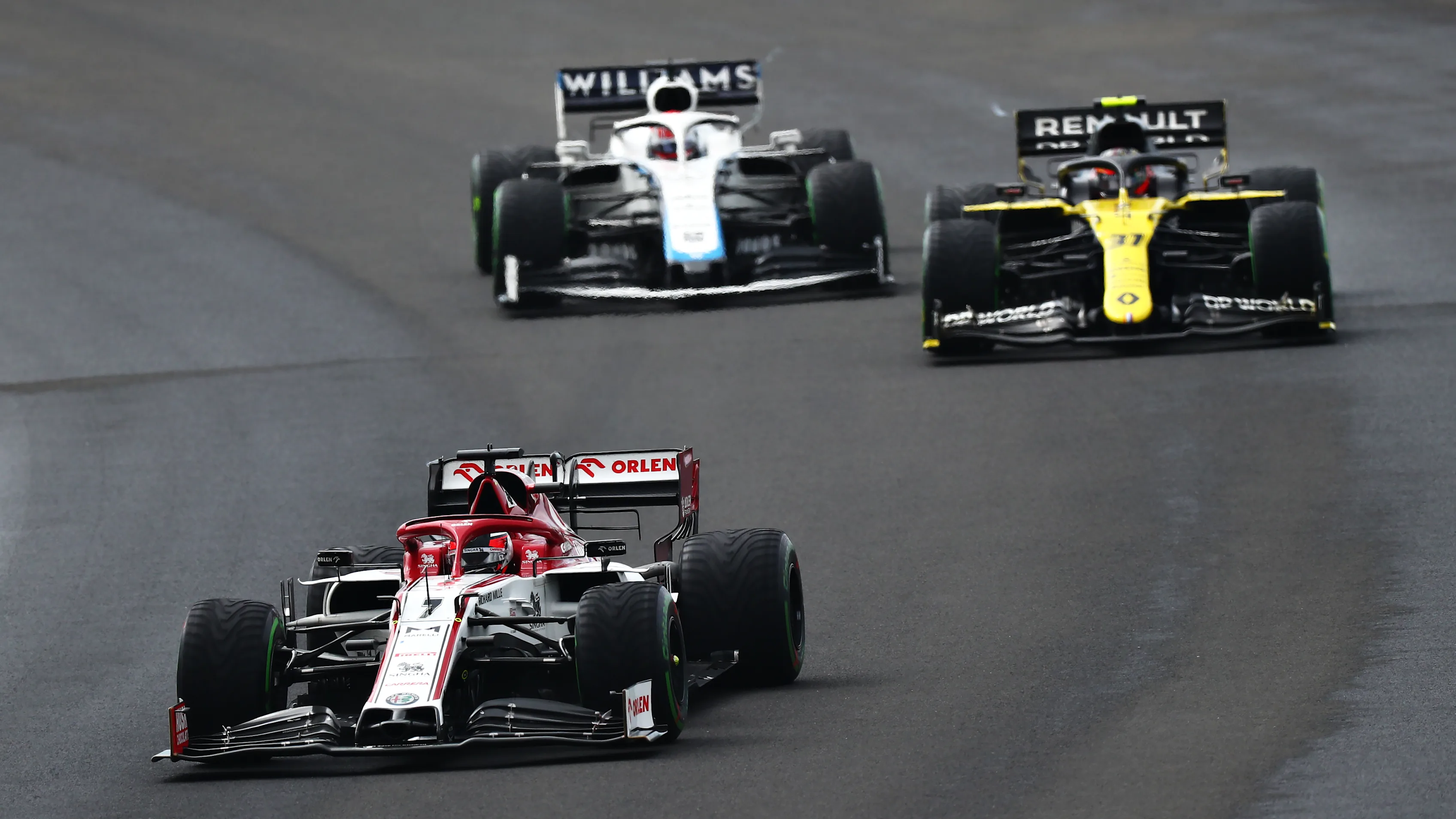 BUDAPEST, HUNGARY - JULY 19: Kimi Raikkonen of Finland driving the (7) Alfa Romeo Racing C39