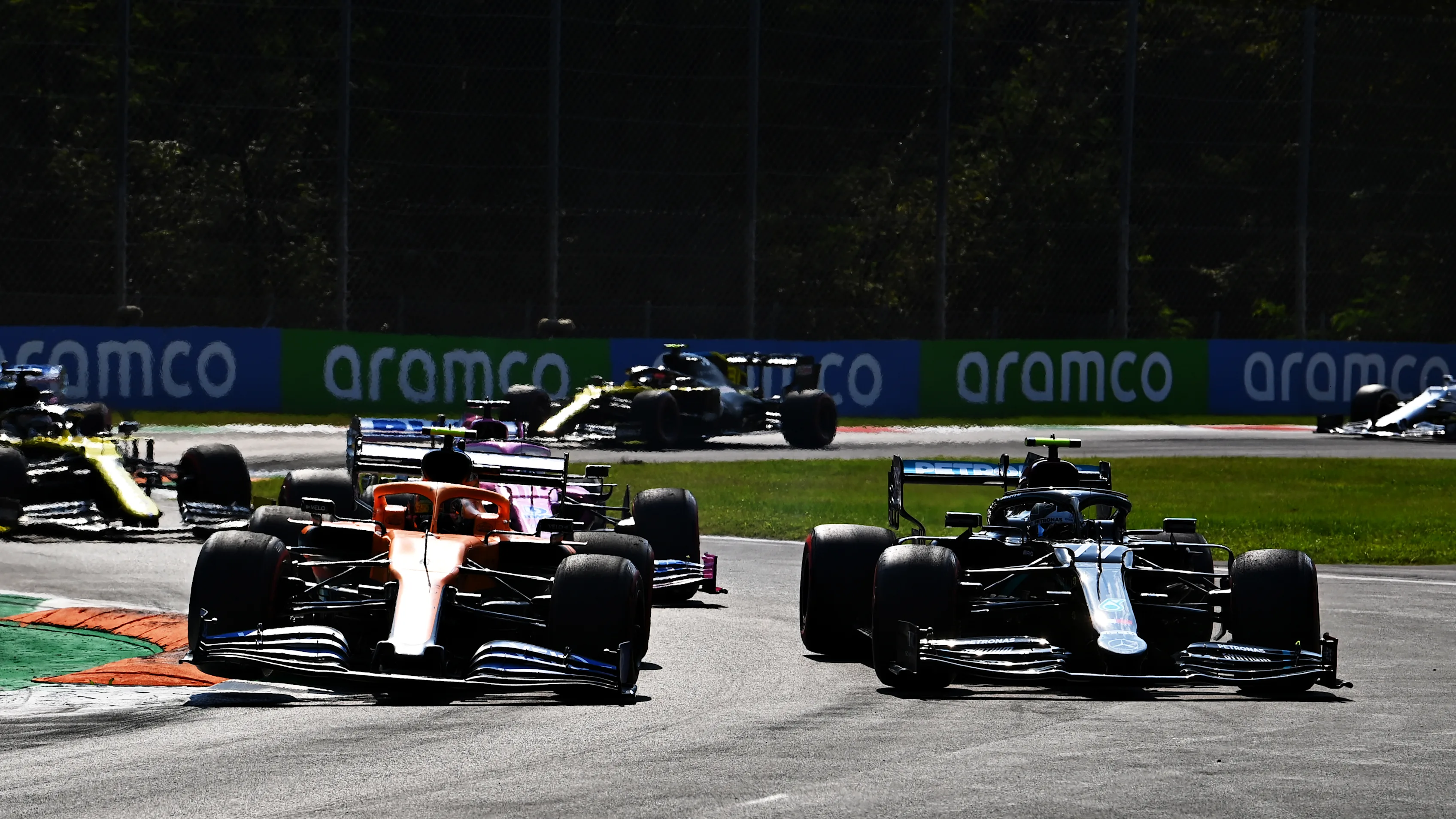 MONZA, ITALY - SEPTEMBER 06: Lando Norris of Great Britain driving the (4) McLaren F1 Team MCL35