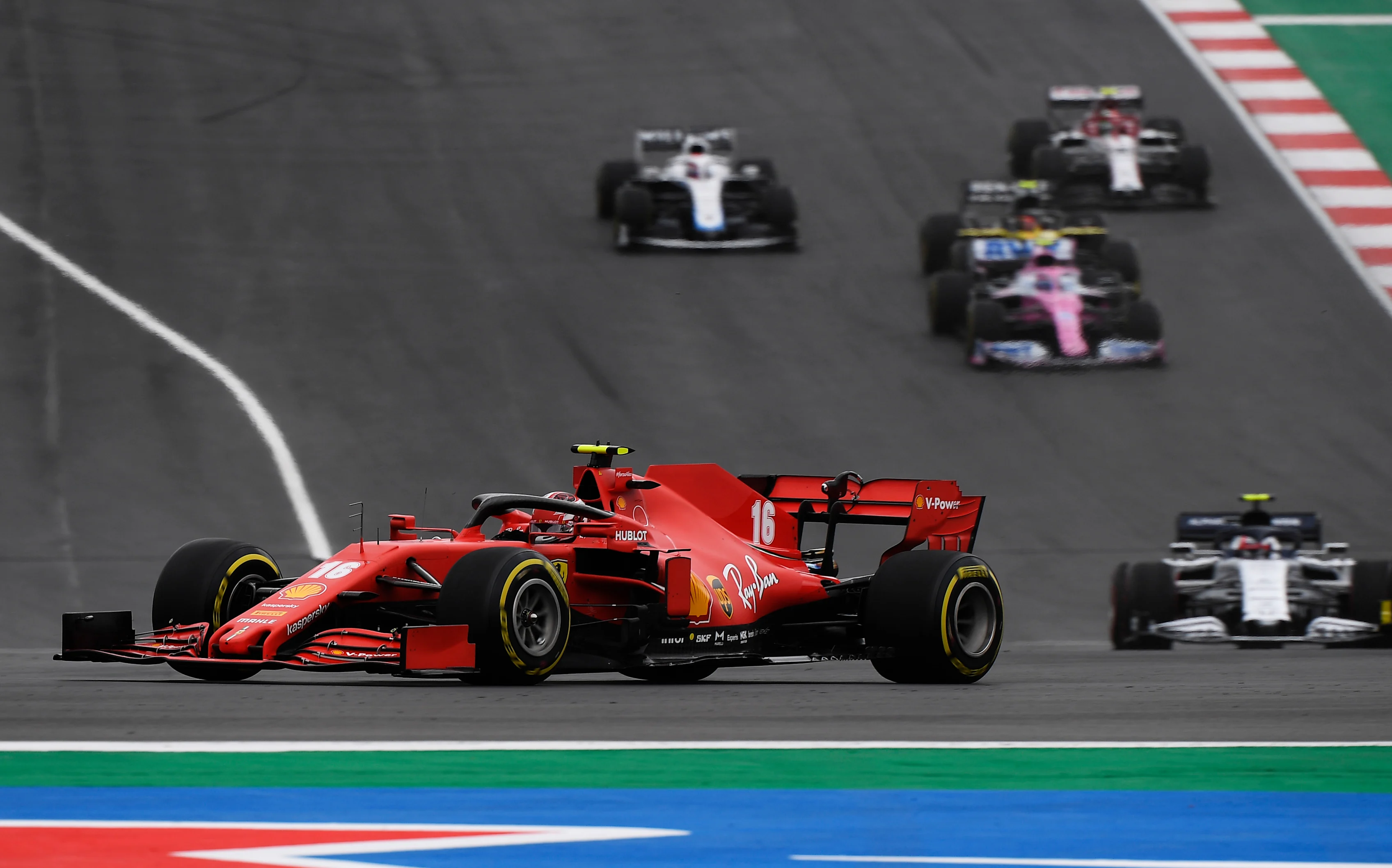 PORTIMAO, PORTUGAL - OCTOBER 25: Charles Leclerc of Monaco driving the (16) Scuderia Ferrari SF1000