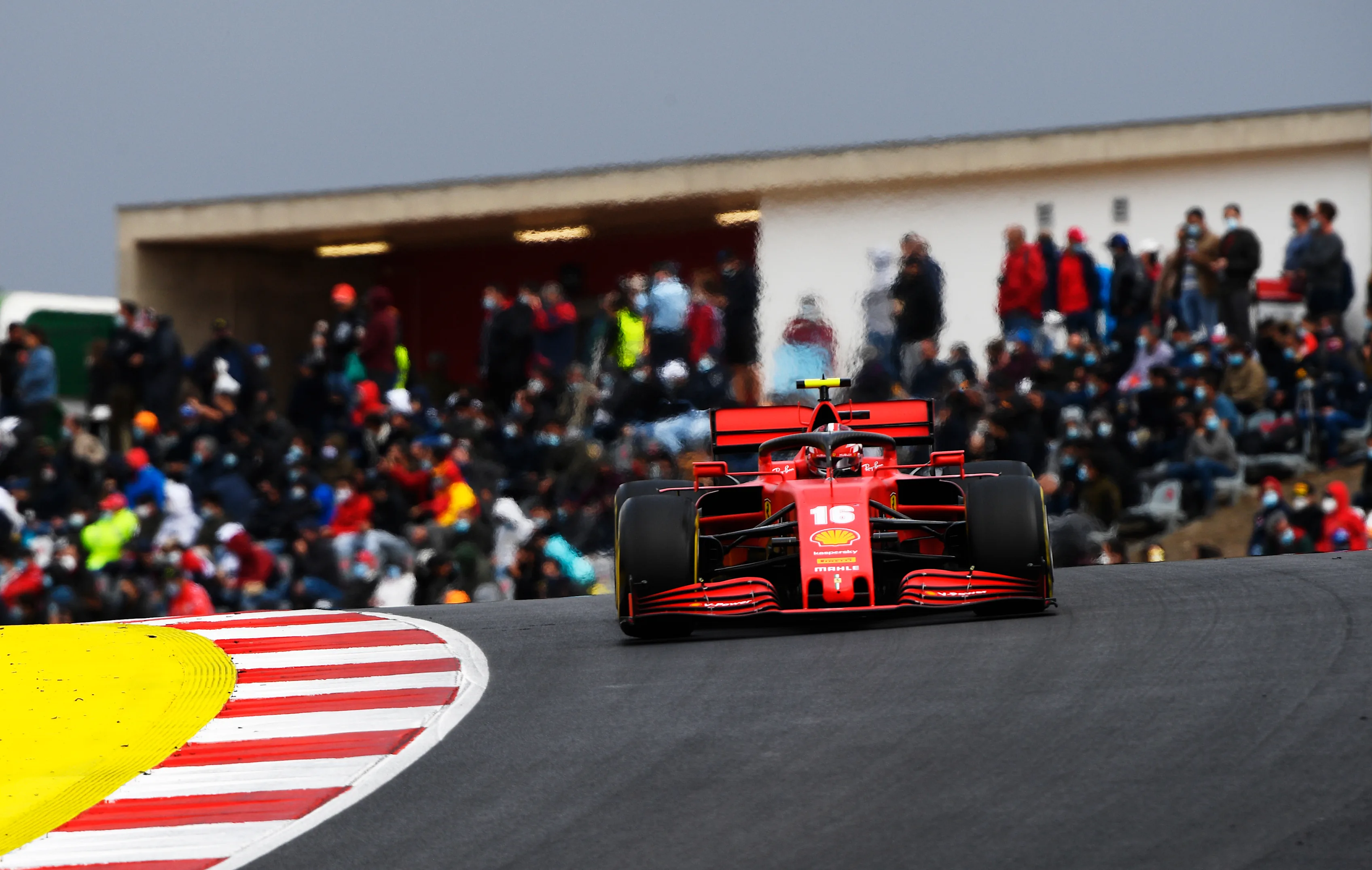 PORTIMAO, PORTUGAL - OCTOBER 25: Charles Leclerc of Monaco driving the (16) Scuderia Ferrari SF1000