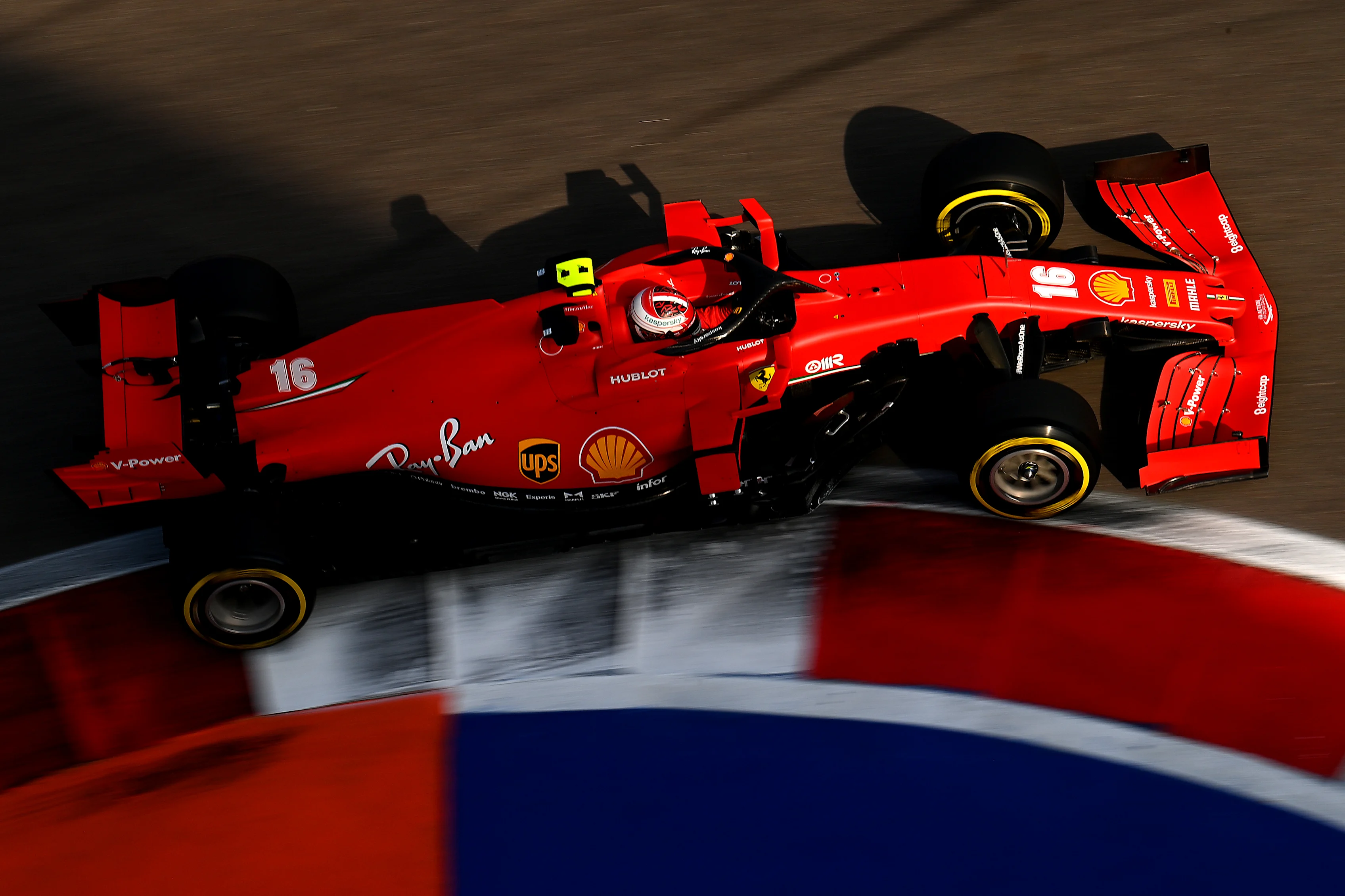 SOCHI, RUSSIA - SEPTEMBER 25: Charles Leclerc of Monaco driving the (16) Scuderia Ferrari SF1000