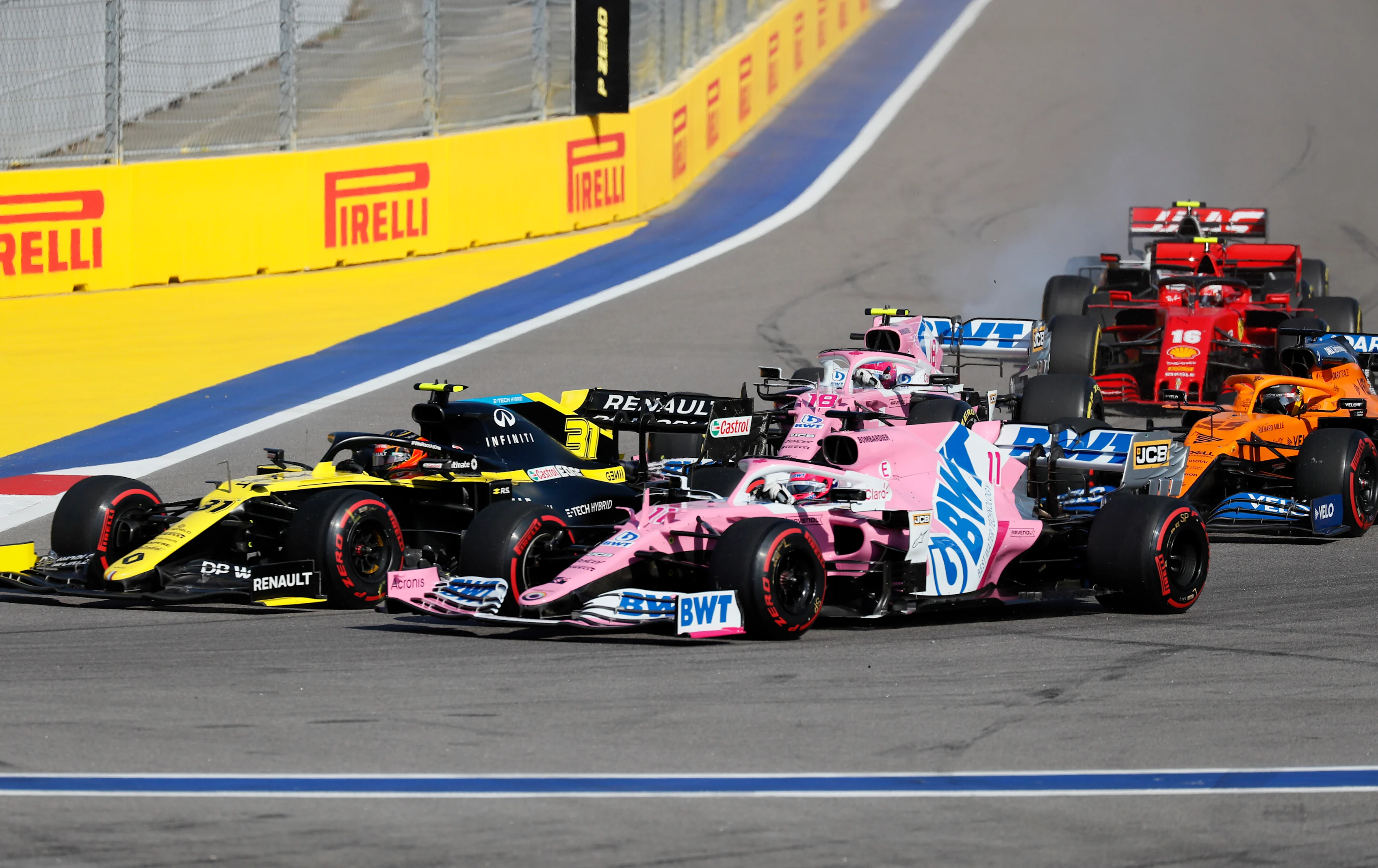 SOCHI, RUSSIA - SEPTEMBER 27: Esteban Ocon of France driving the (31) Renault Sport Formula One