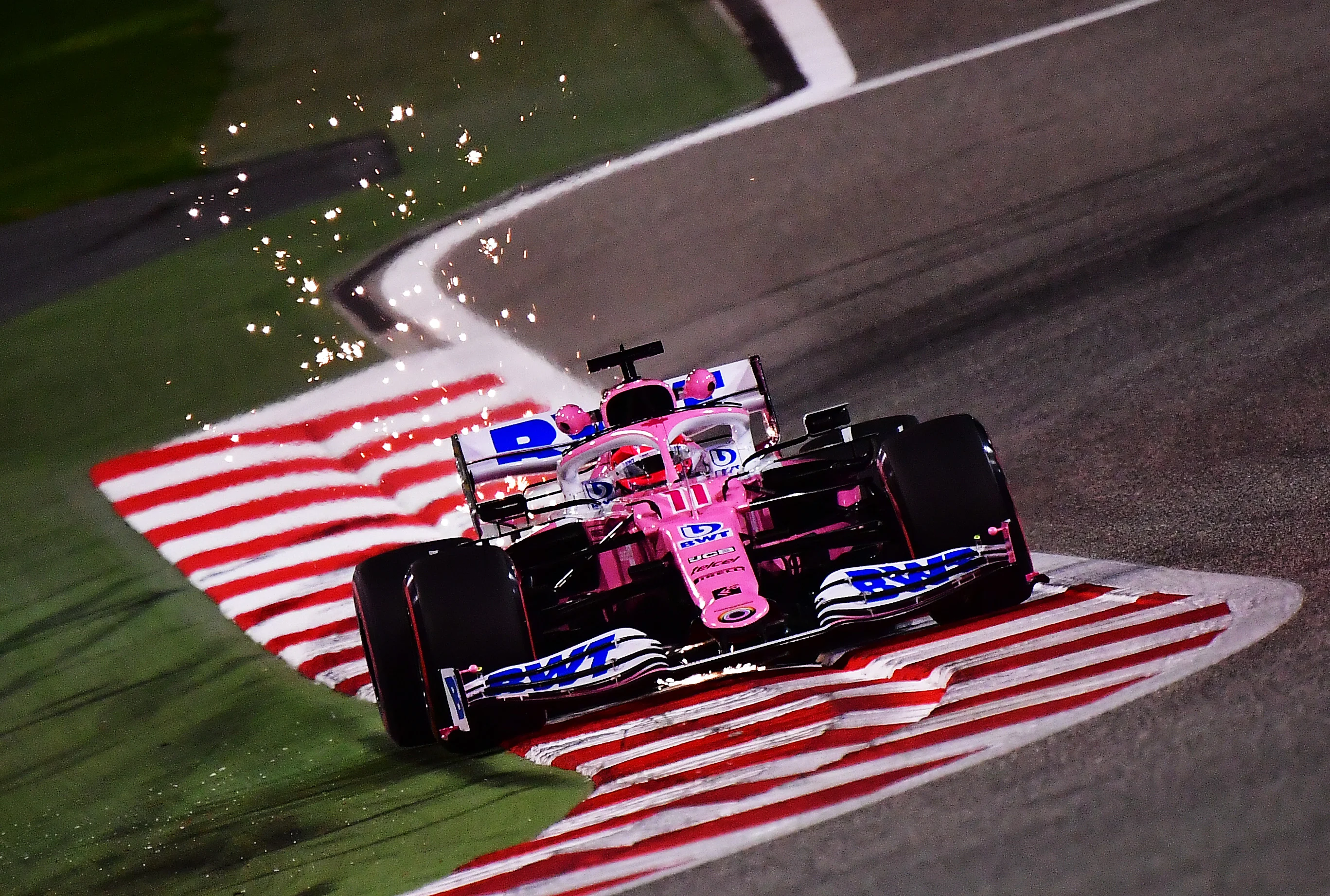 BAHRAIN, BAHRAIN - DECEMBER 04: Sergio Perez of Mexico driving the (11) Racing Point RP20 Mercedes on track during practice ahead of the F1 Grand Prix of Sakhir at Bahrain International Circuit on December 04, 2020 in Bahrain, Bahrain. (Photo by Giuseppe Cacace - Pool/Getty Images)