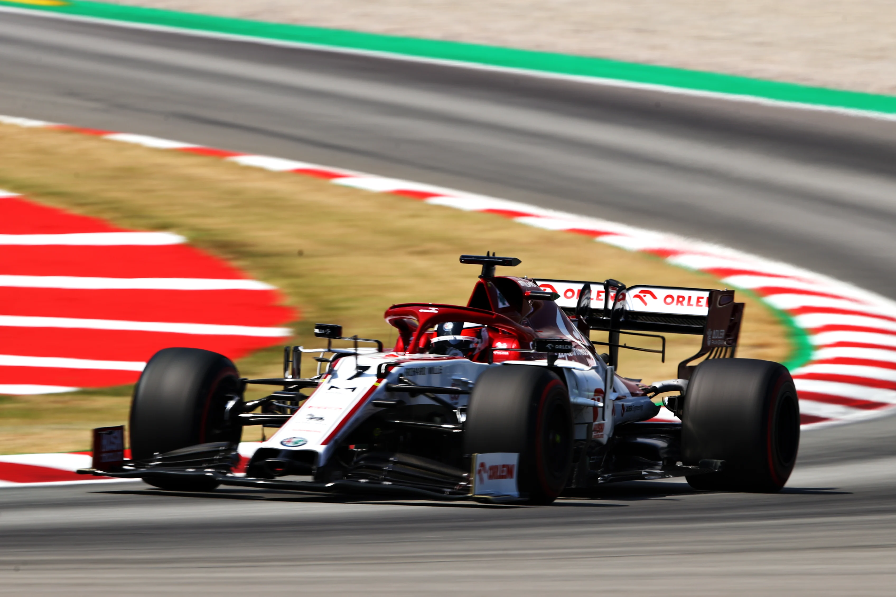BARCELONA, SPAIN - AUGUST 15: Kimi Raikkonen of Finland driving the (7) Alfa Romeo Racing C39