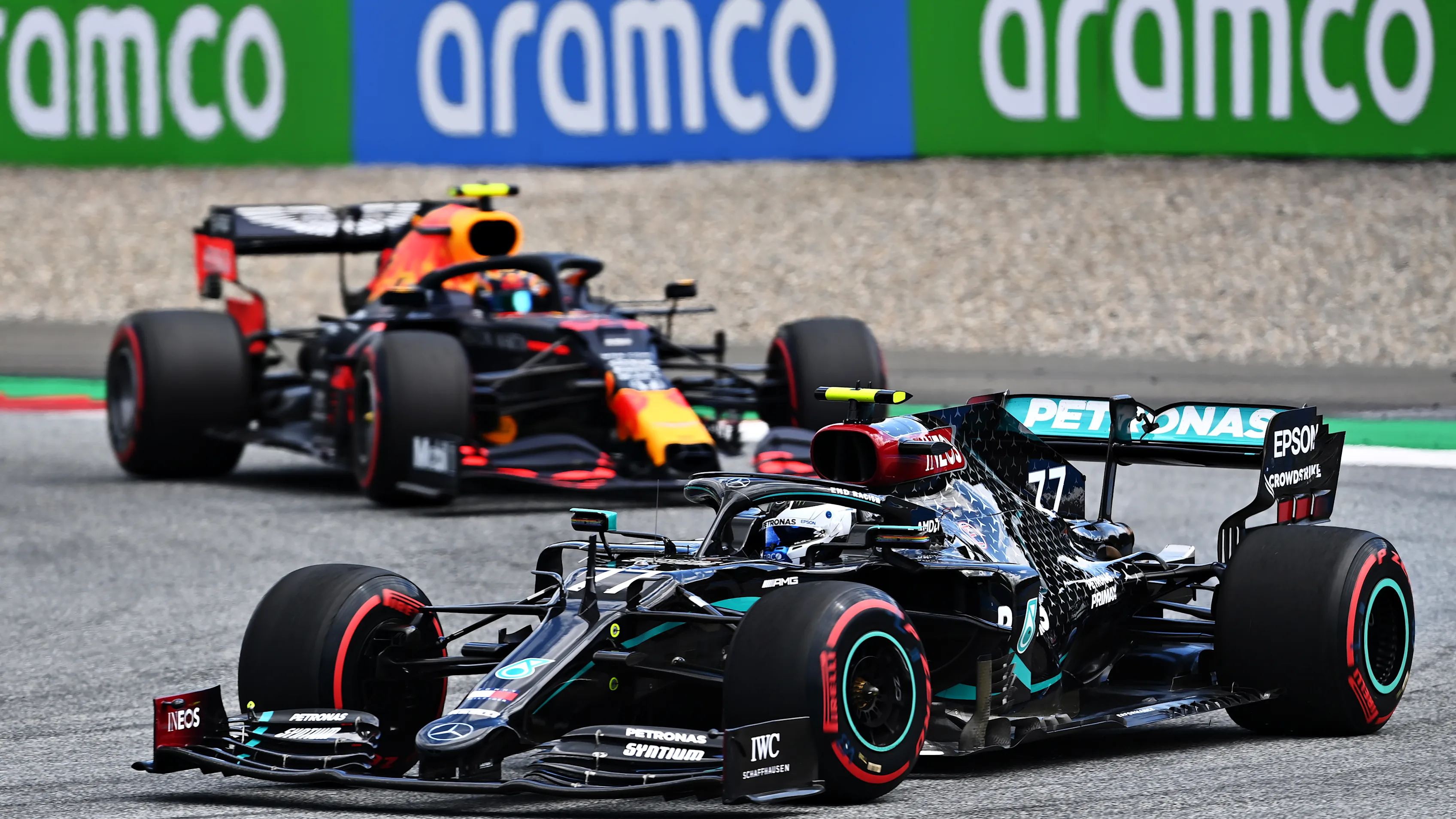 SPIELBERG, AUSTRIA - JULY 12: Valtteri Bottas of Finland driving the (77) Mercedes AMG Petronas F1