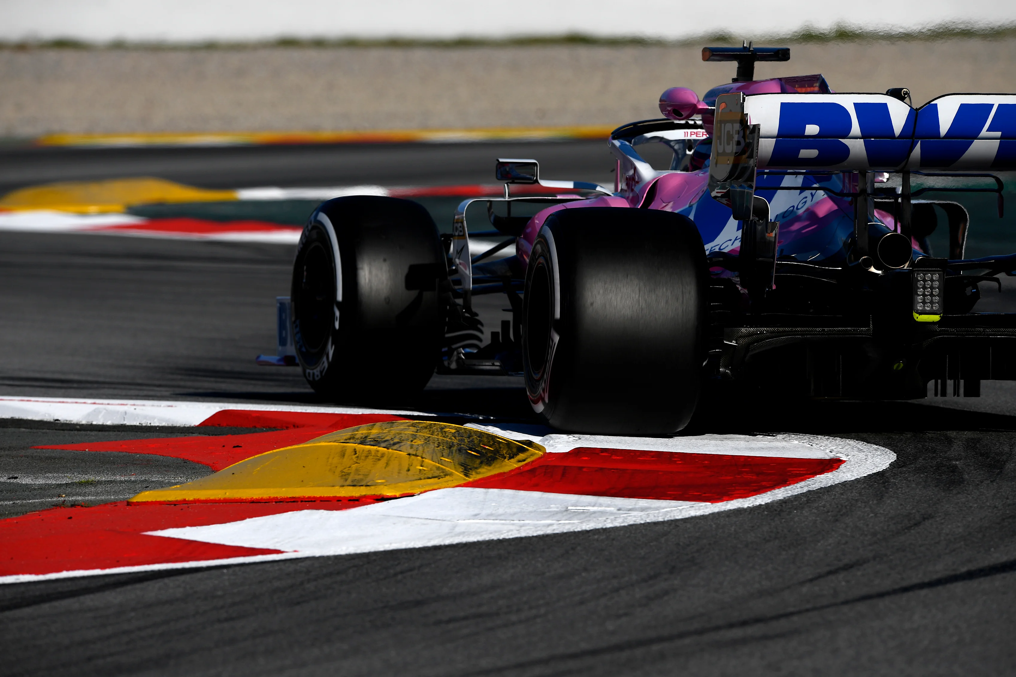 BARCELONA, SPAIN - FEBRUARY 26: Sergio Perez of Mexico driving the (11) Racing Point RP20 Mercedes