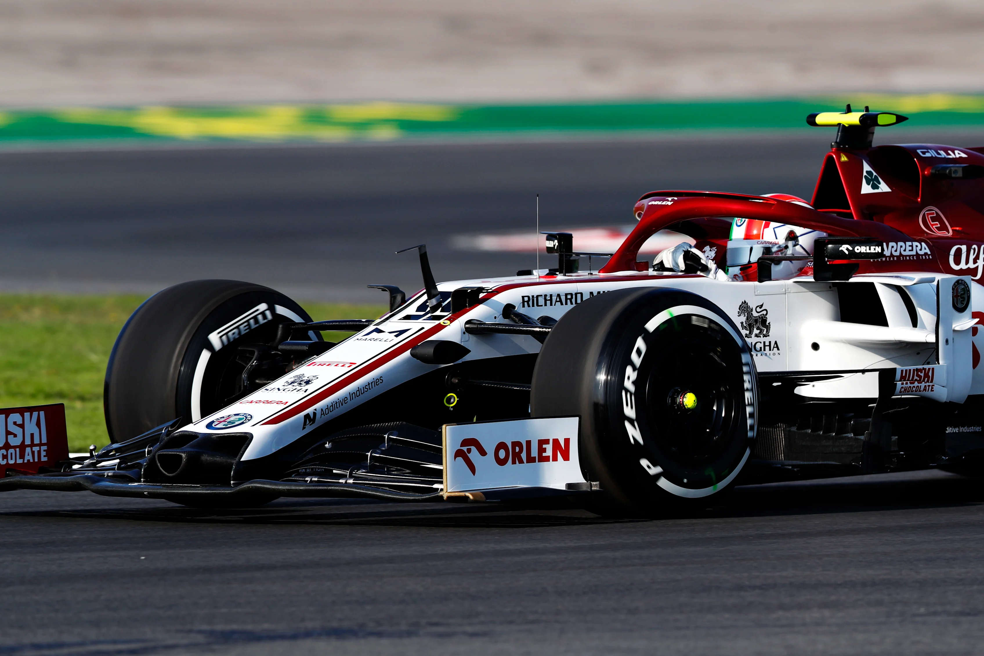ISTANBUL, TURKEY - NOVEMBER 13: Antonio Giovinazzi of Italy driving the (99) Alfa Romeo Racing C39 Ferrari during practice ahead of the F1 Grand Prix of Turkey at Intercity Istanbul Park on November 13, 2020 in Istanbul, Turkey. (Photo by Murad Sezer-Pool/Getty Images)