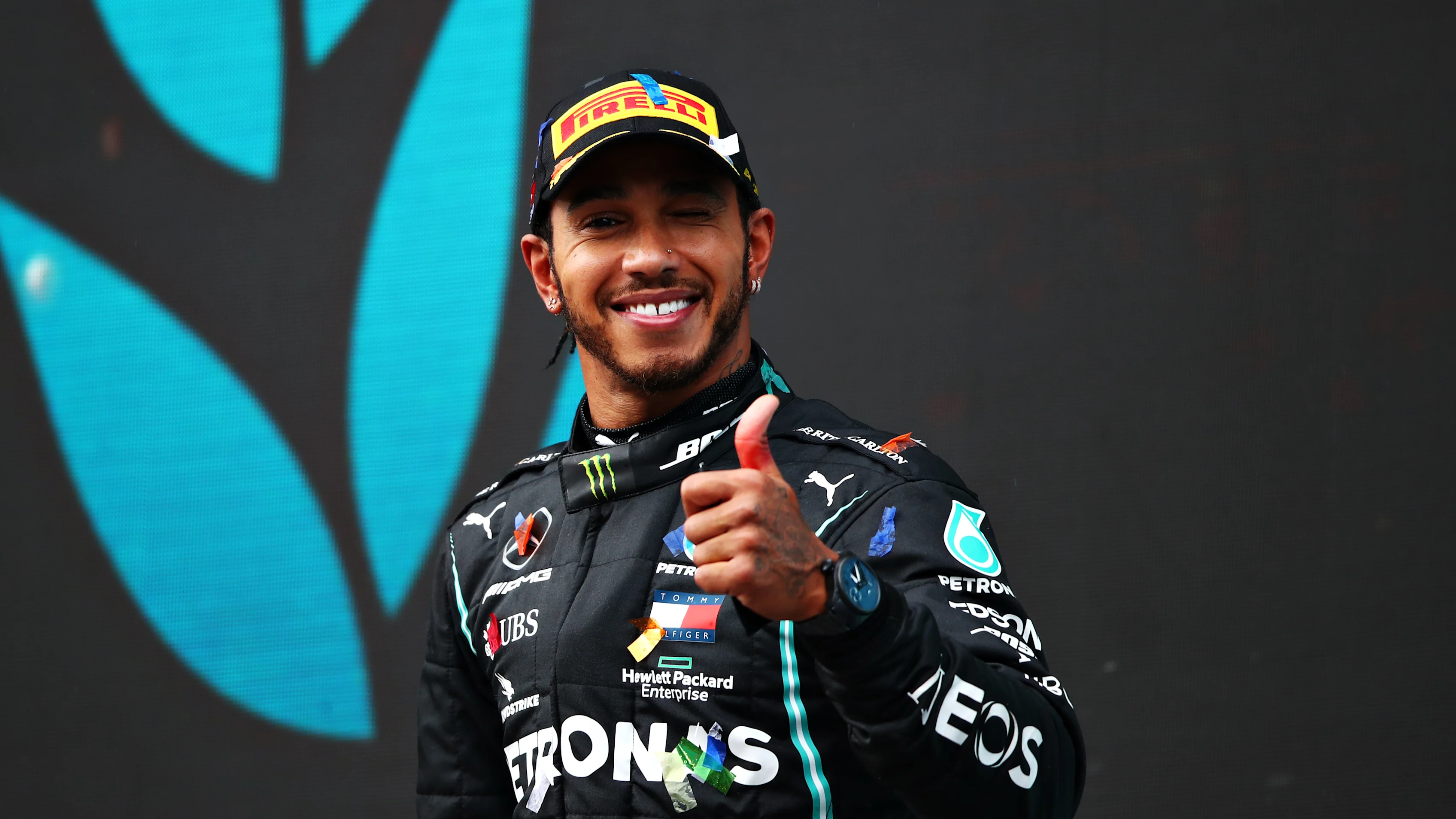 ISTANBUL, TURKEY - NOVEMBER 15: Race winner Lewis Hamilton of Great Britain and Mercedes GP