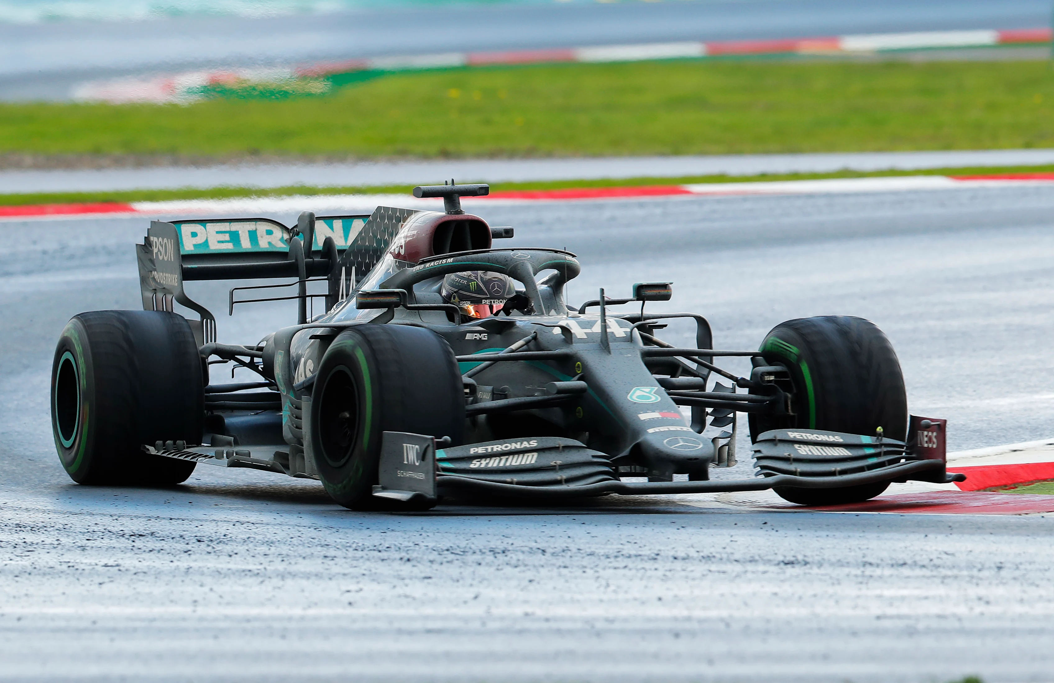 ISTANBUL, TURKEY - NOVEMBER 15: Lewis Hamilton of Great Britain driving the (44) Mercedes AMG