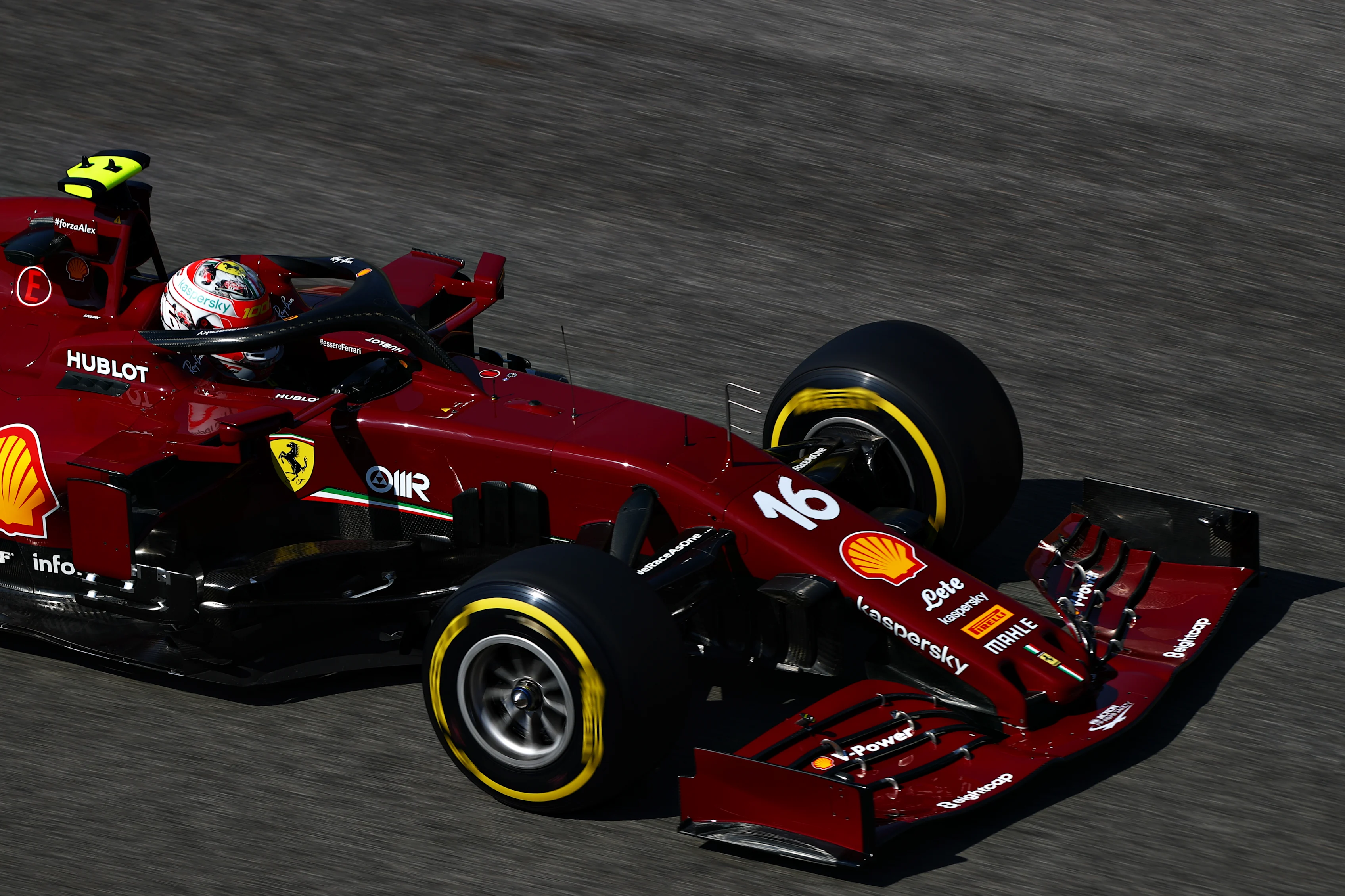 SCARPERIA, ITALY - SEPTEMBER 11: Charles Leclerc of Monaco driving the (16) Scuderia Ferrari SF1000
