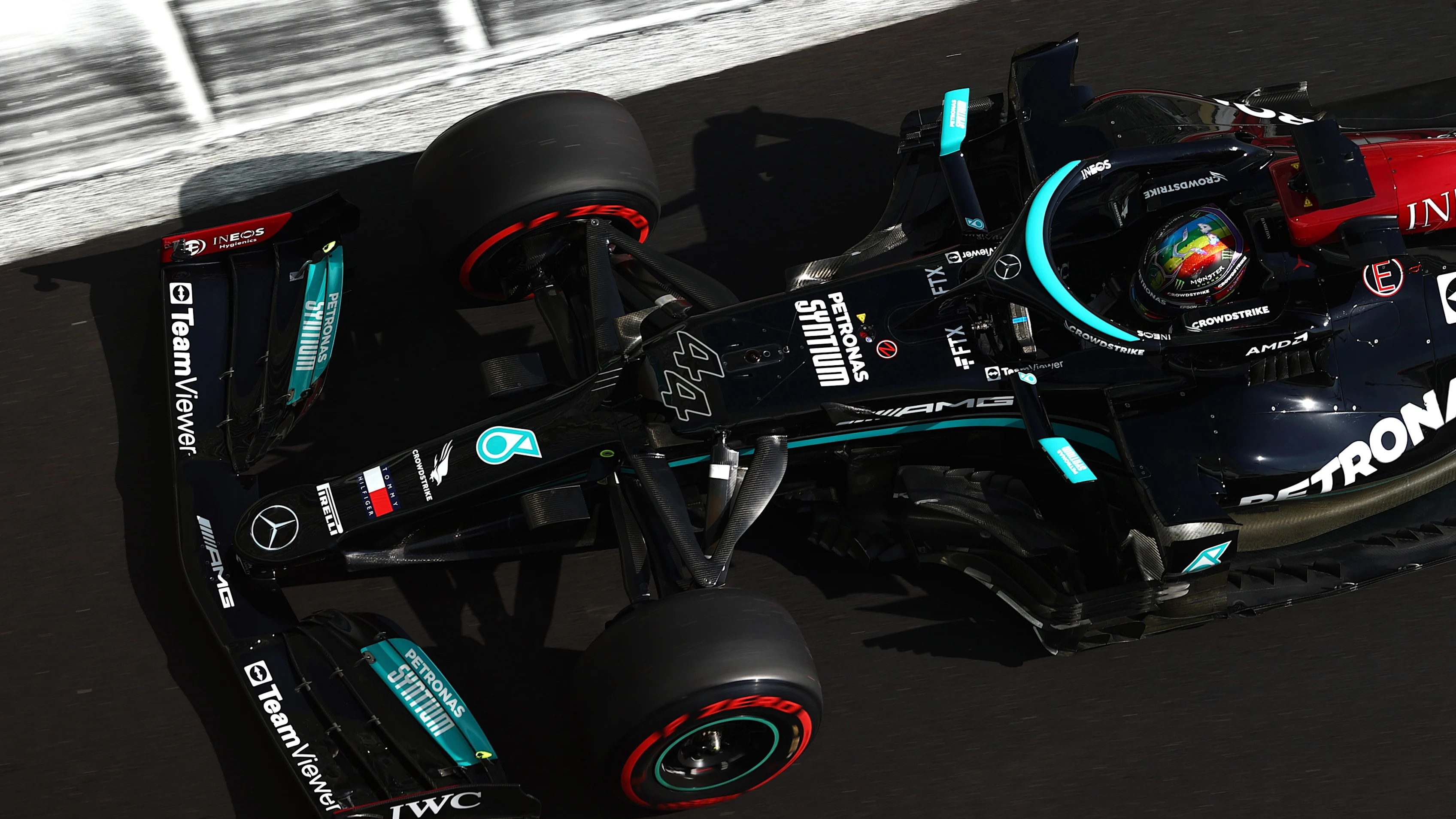 ABU DHABI, UNITED ARAB EMIRATES - DECEMBER 10: Lewis Hamilton of Great Britain driving the (44)