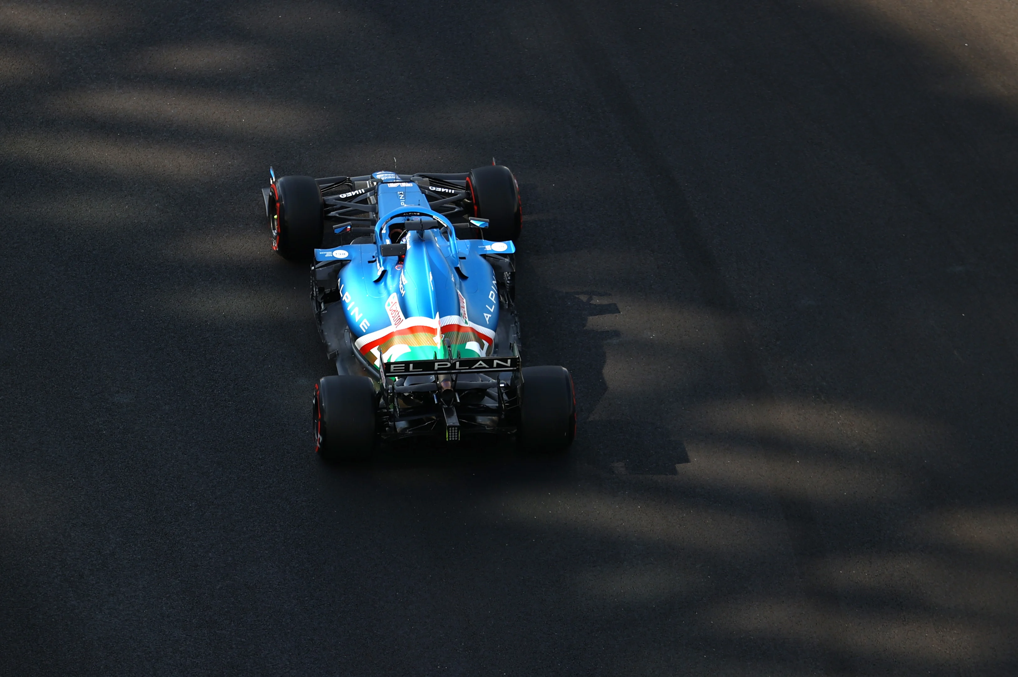 ABU DHABI, UNITED ARAB EMIRATES - DECEMBER 10: Fernando Alonso of Spain driving the (14) Alpine A521 Renault during practice ahead of the F1 Grand Prix of Abu Dhabi at Yas Marina Circuit on December 10, 2021 in Abu Dhabi, United Arab Emirates. (Photo by Bryn Lennon/Getty Images)
