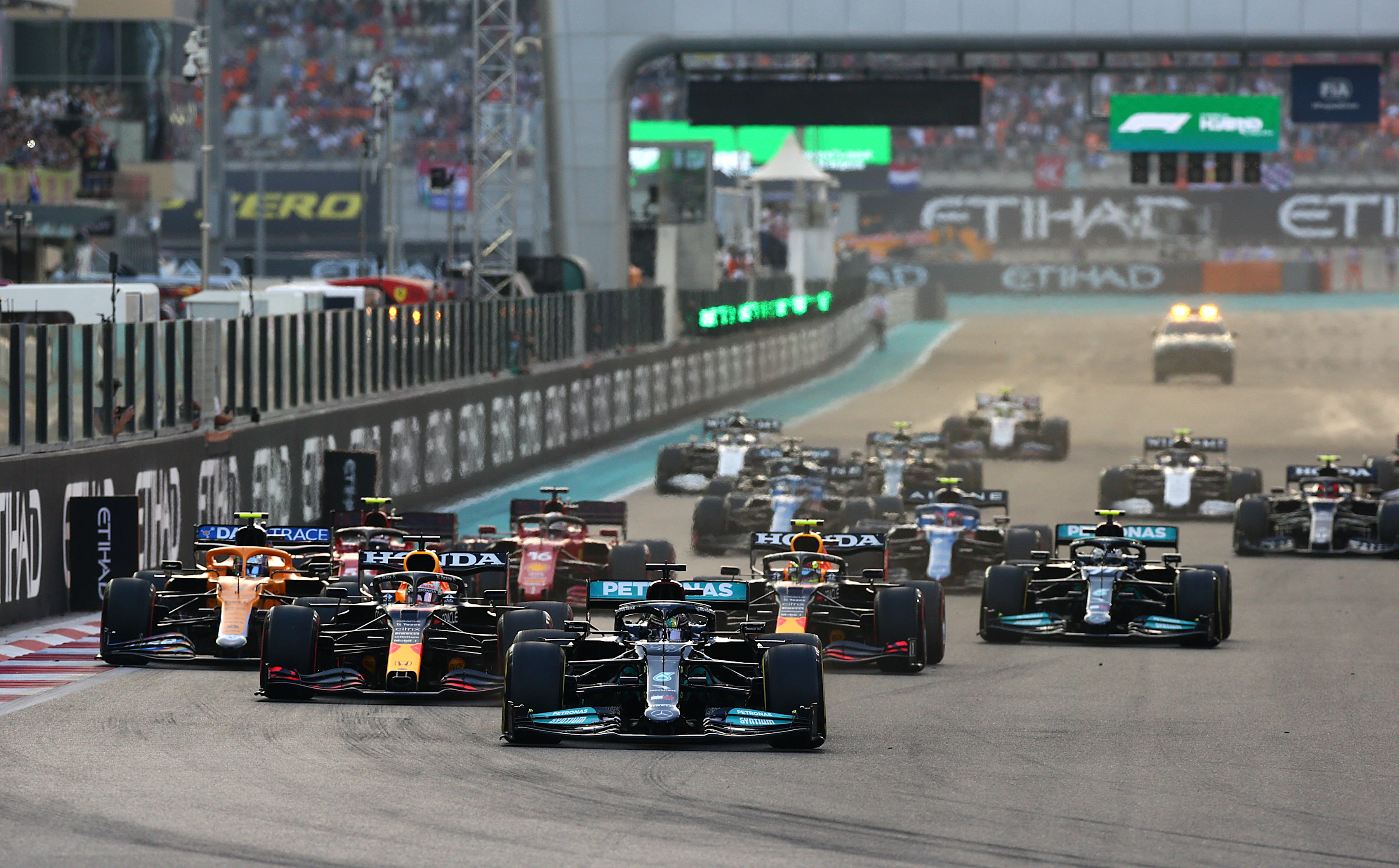 ABU DHABI, UNITED ARAB EMIRATES - DECEMBER 12: Lewis Hamilton of Great Britain driving the (44)