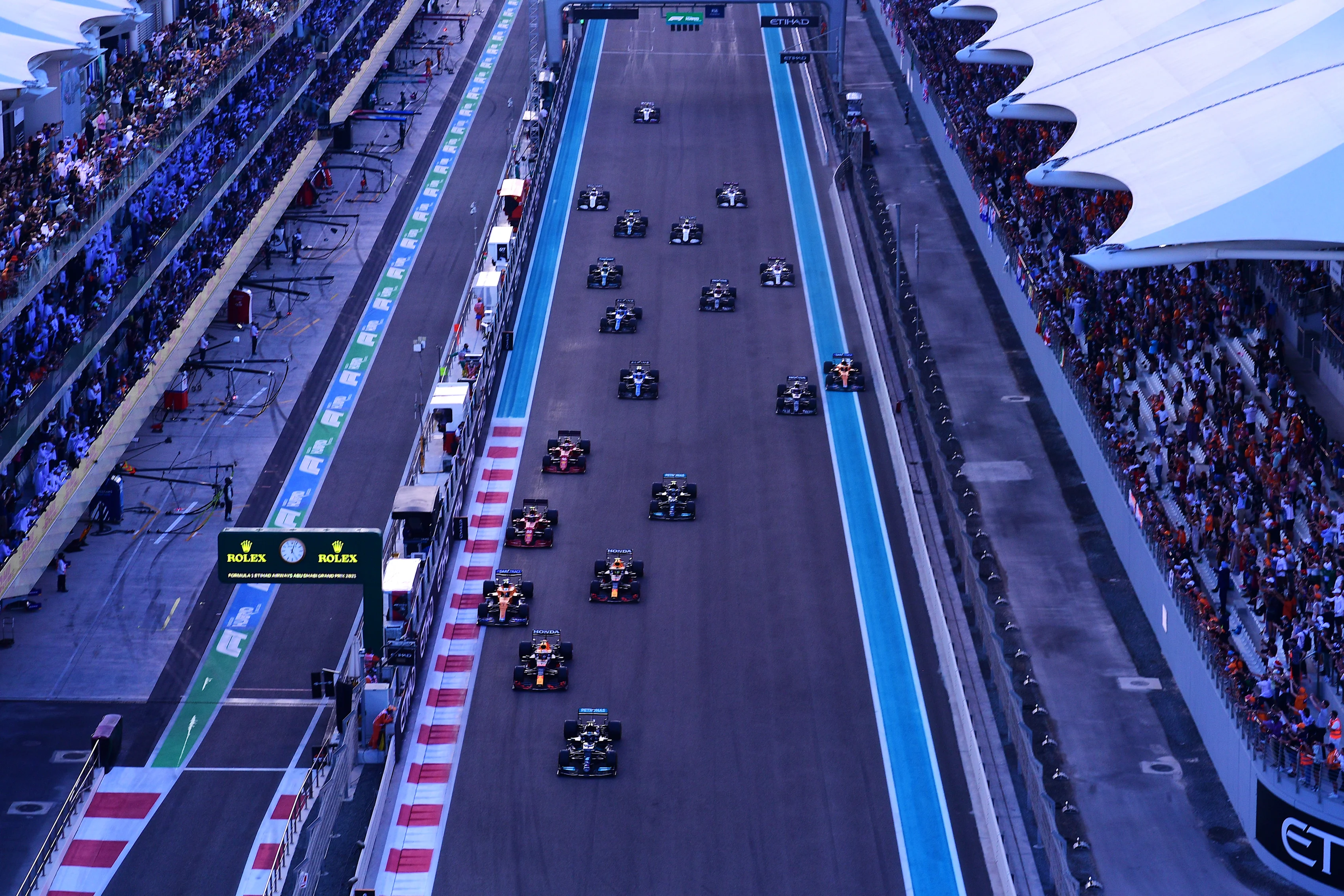 ABU DHABI, UNITED ARAB EMIRATES - DECEMBER 12: Lewis Hamilton of Great Britain driving the (44)