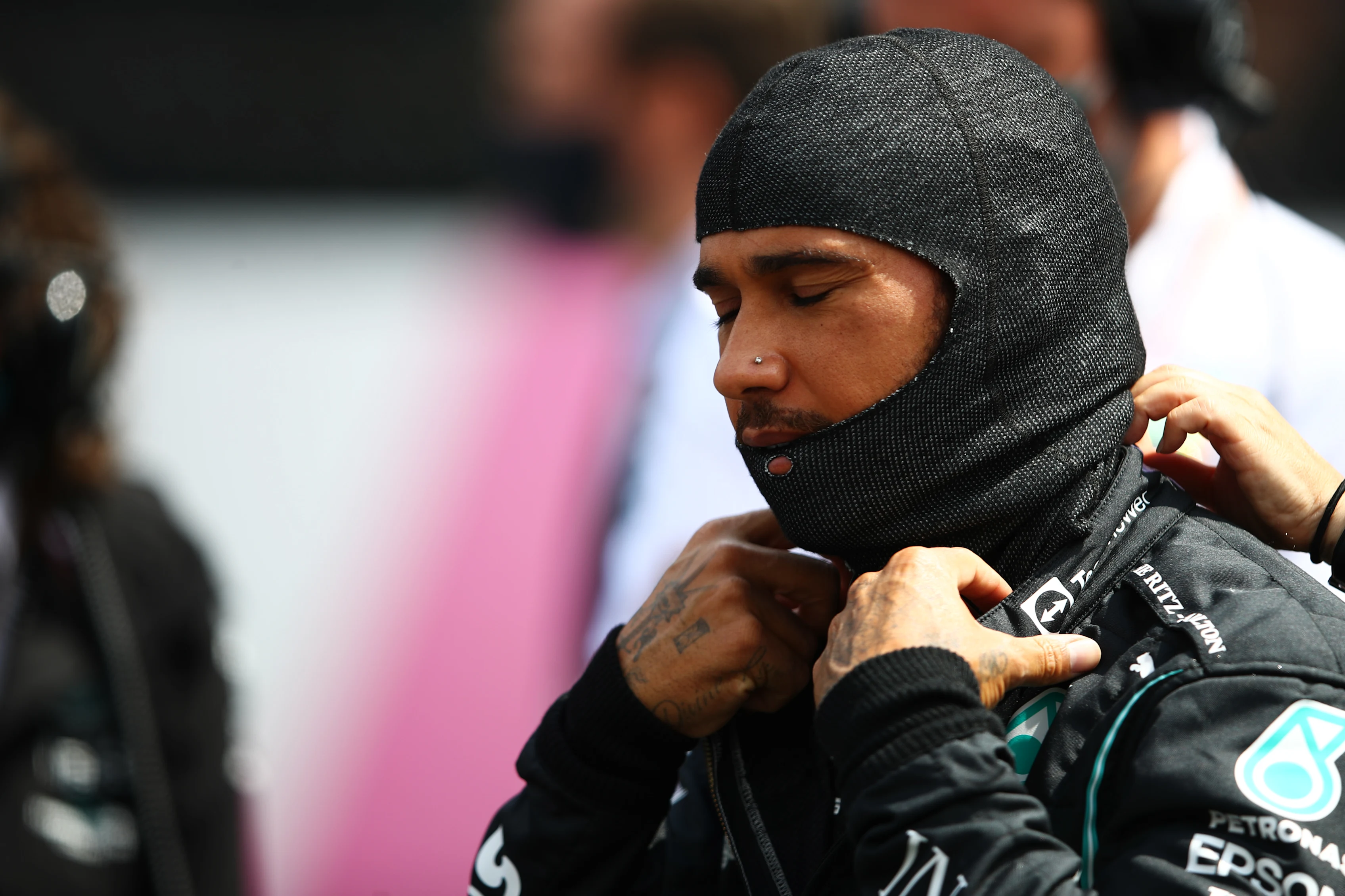 SPIELBERG, AUSTRIA - JULY 04: Lewis Hamilton of Great Britain and Mercedes GP prepares to drive on