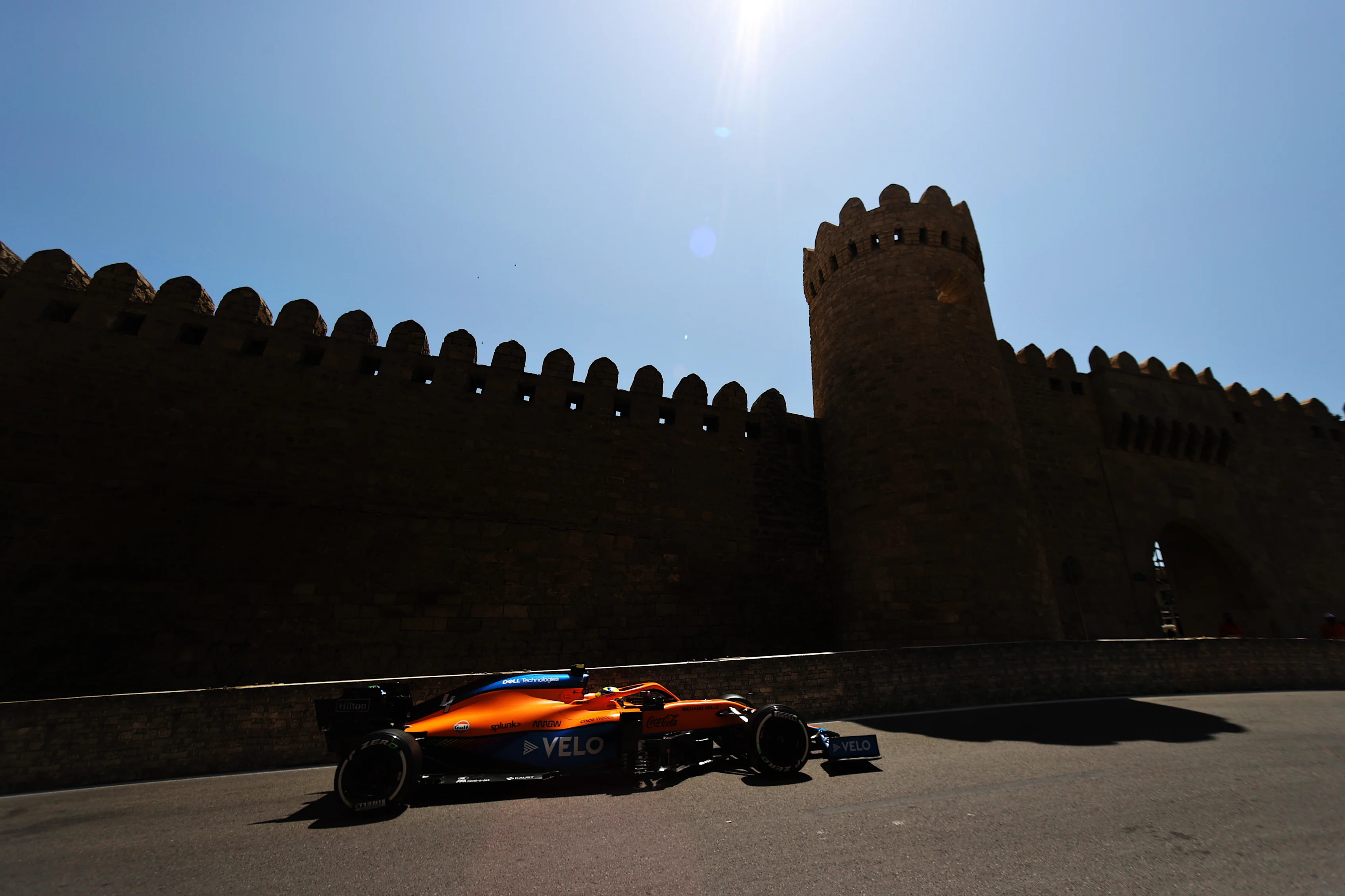 BAKU, AZERBAIJAN - JUNE 05: Lando Norris of Great Britain driving the (4) McLaren F1 Team MCL35M