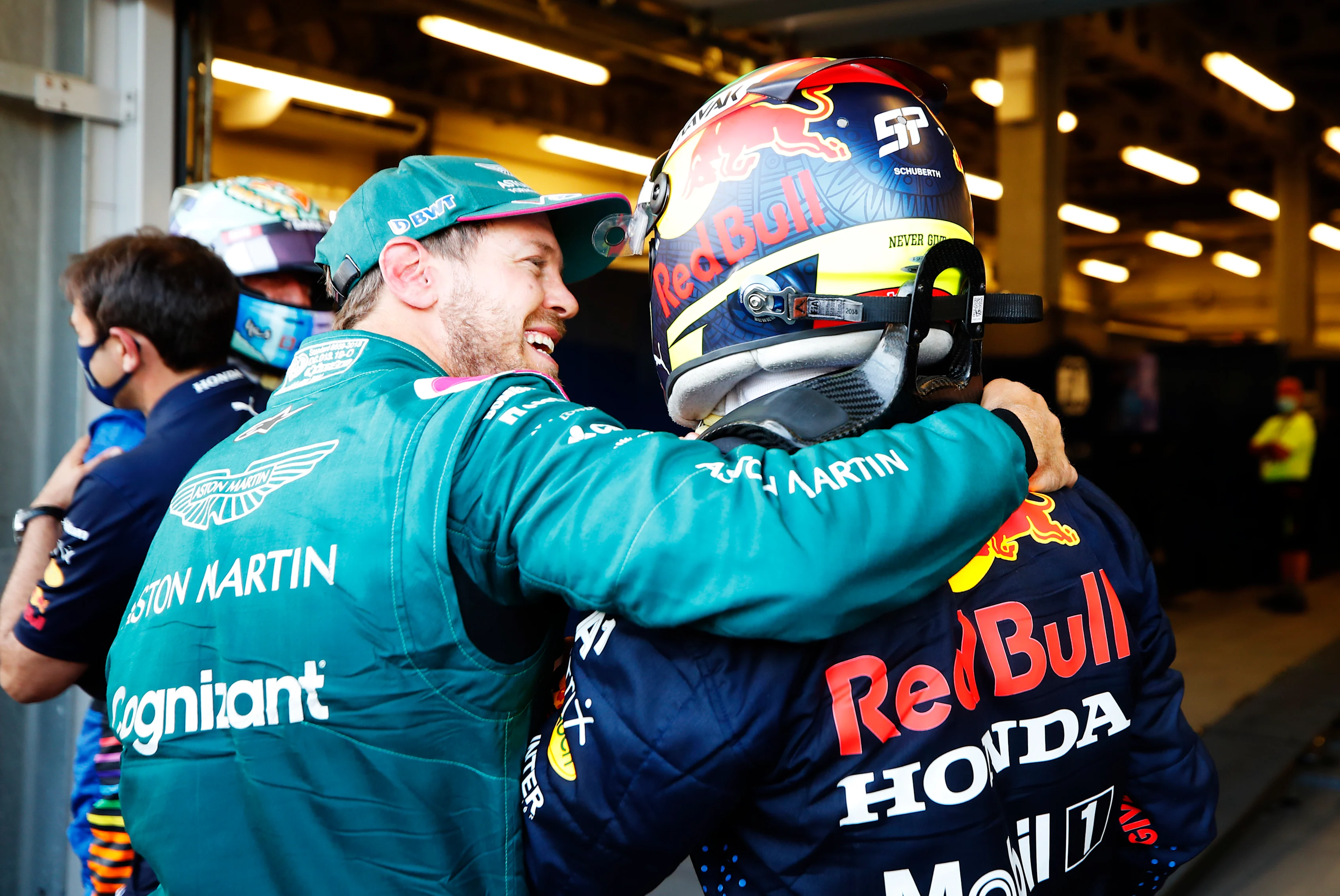 BAKU, AZERBAIJAN - JUNE 06: Race winner Sergio Perez of Mexico and Red Bull Racing celebrates with