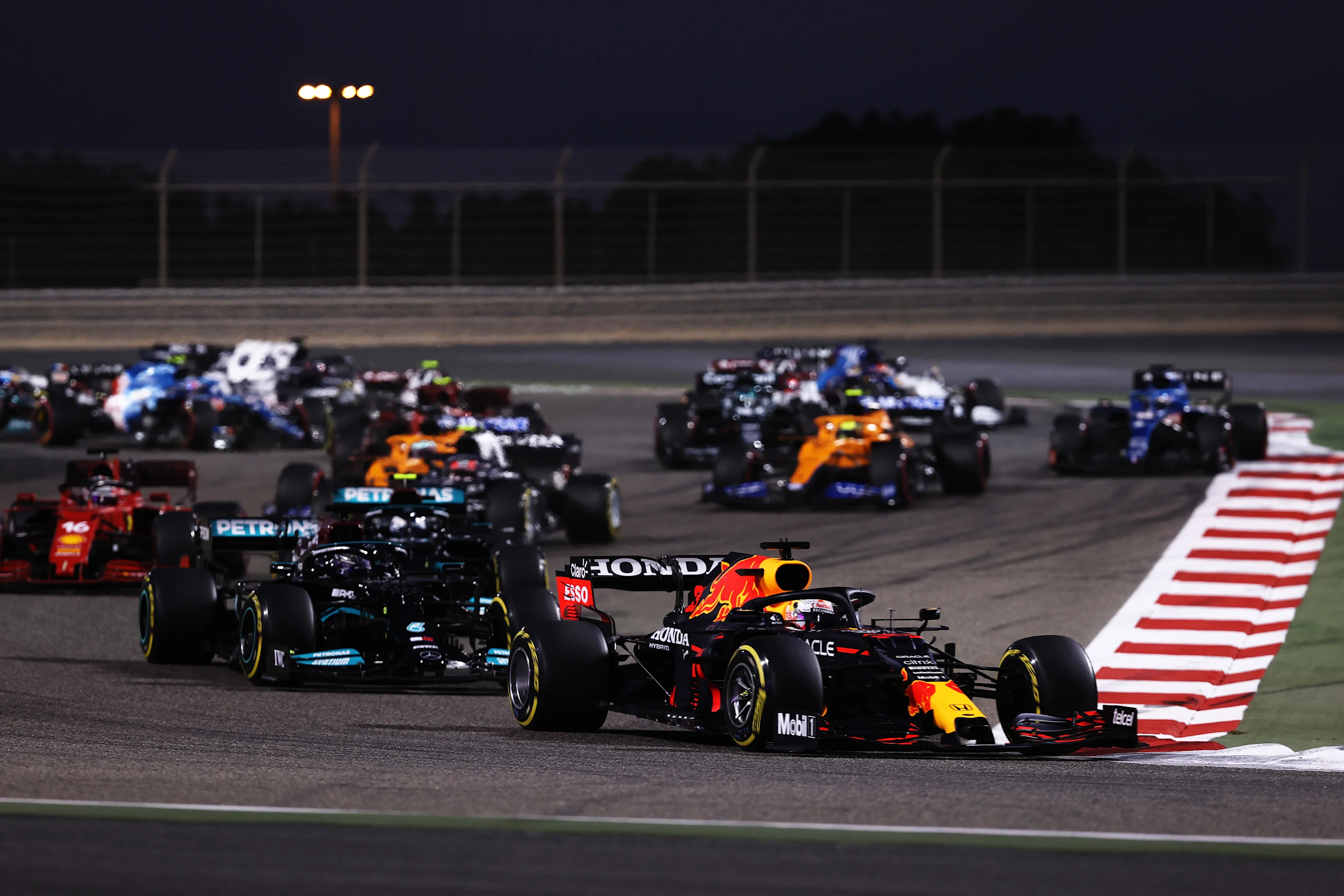 BAHRAIN, BAHRAIN - MARCH 28: Max Verstappen of the Netherlands driving the (33) Red Bull Racing