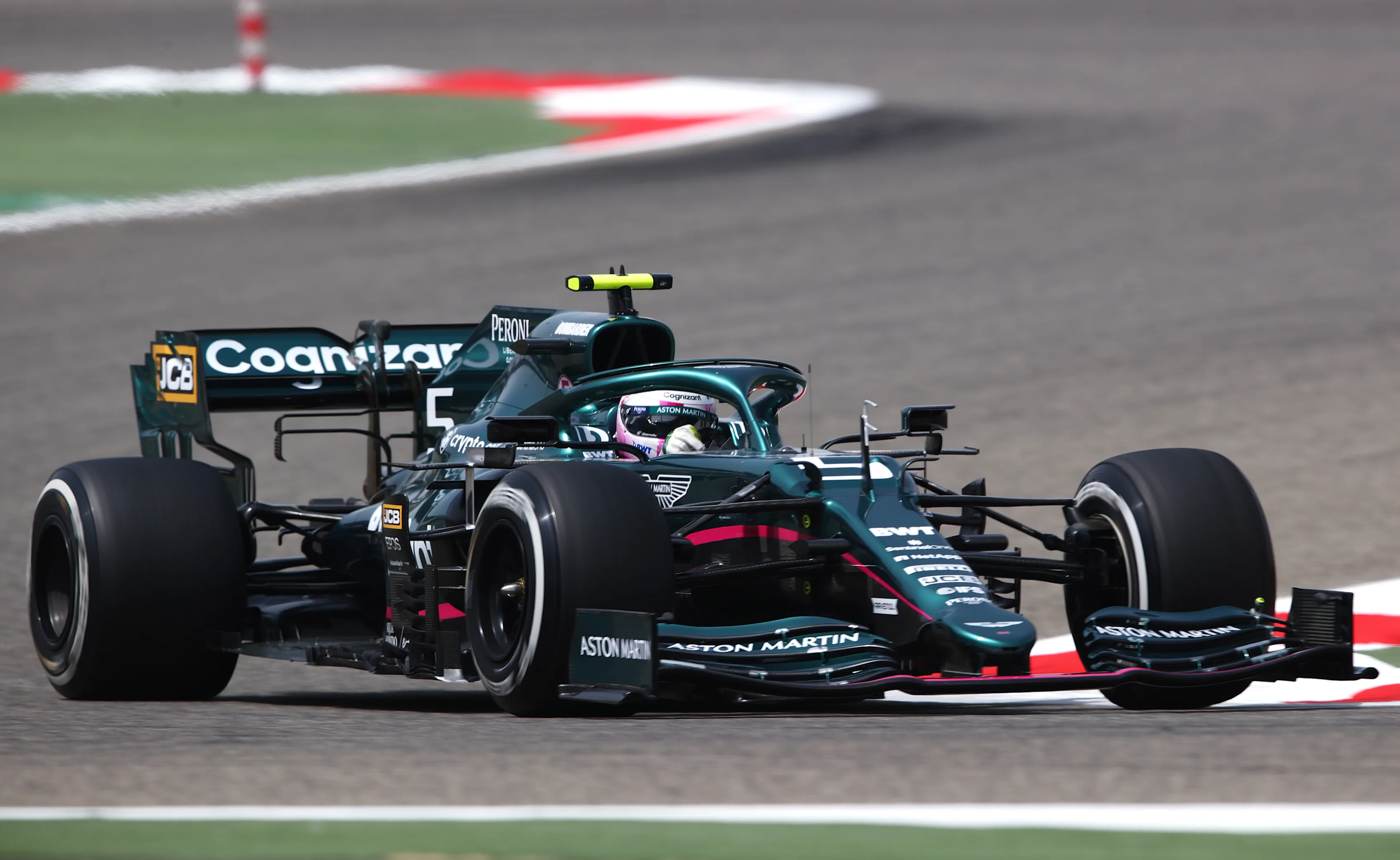 BAHRAIN, BAHRAIN - MARCH 12: Sebastian Vettel of Germany driving the (5) Aston Martin AMR21