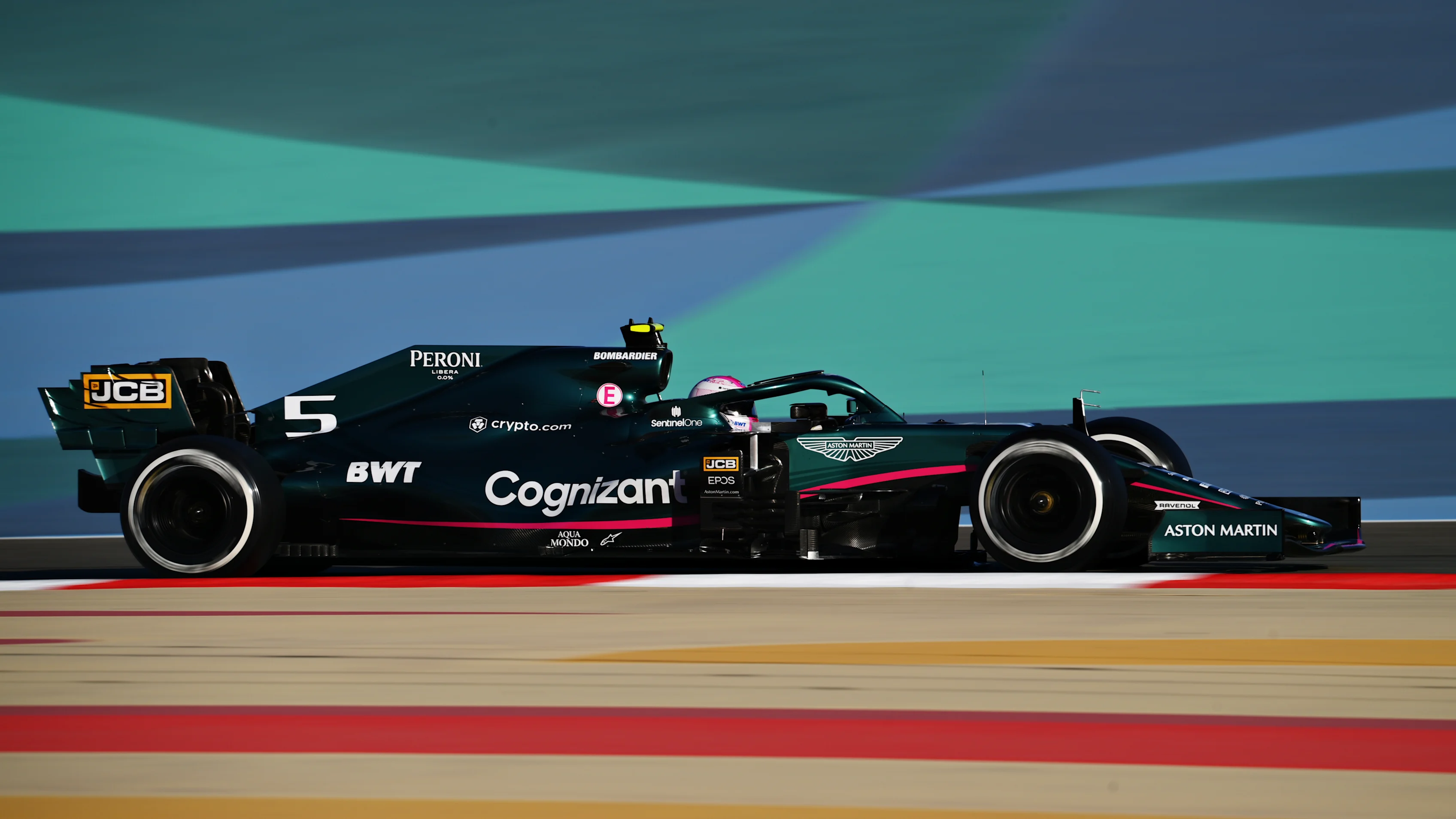 BAHRAIN, BAHRAIN - MARCH 14: Sebastian Vettel of Germany driving the (5) Aston Martin AMR21