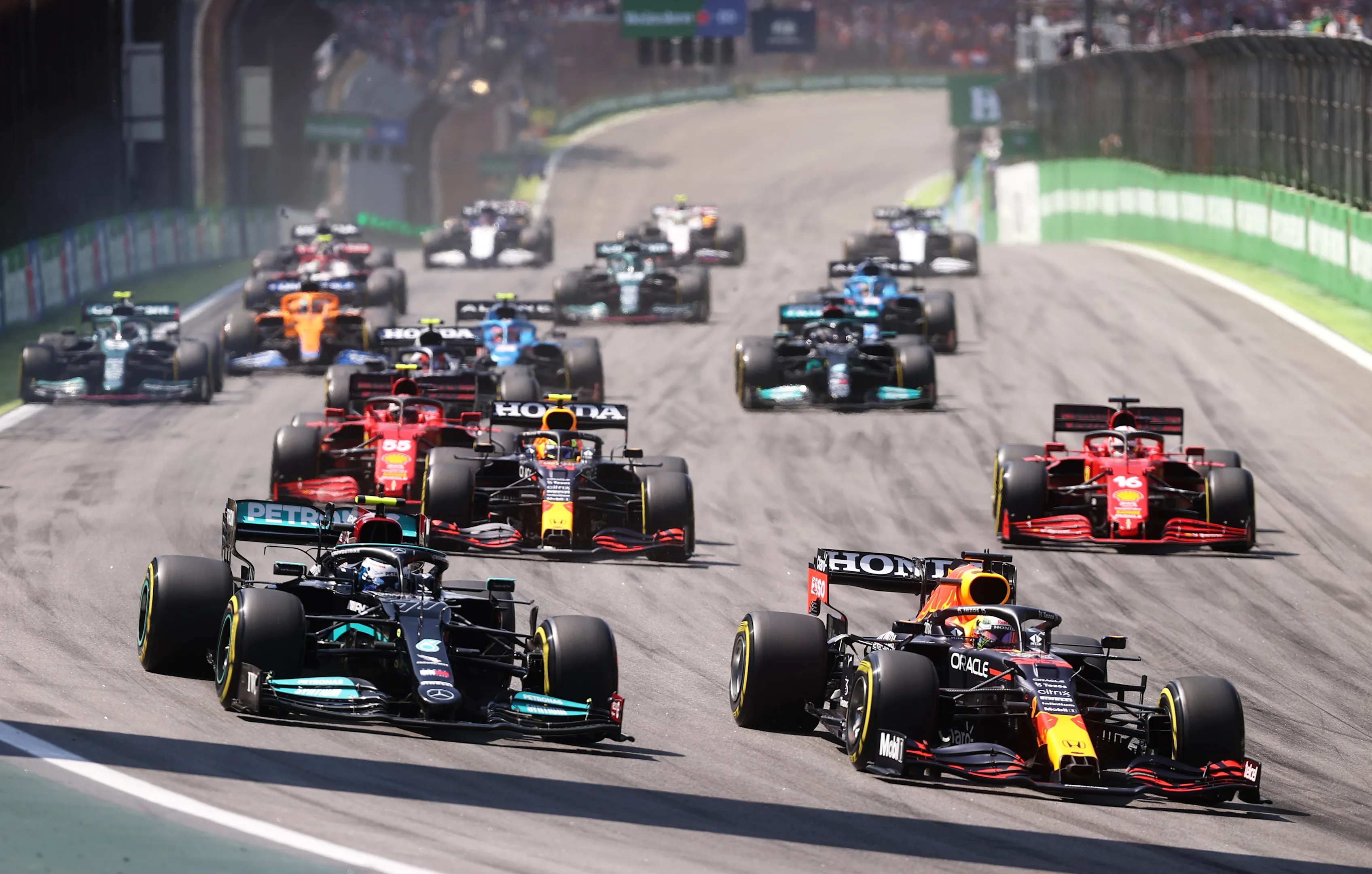 SAO PAULO, BRAZIL - NOVEMBER 14: Max Verstappen of the Netherlands driving the (33) Red Bull Racing