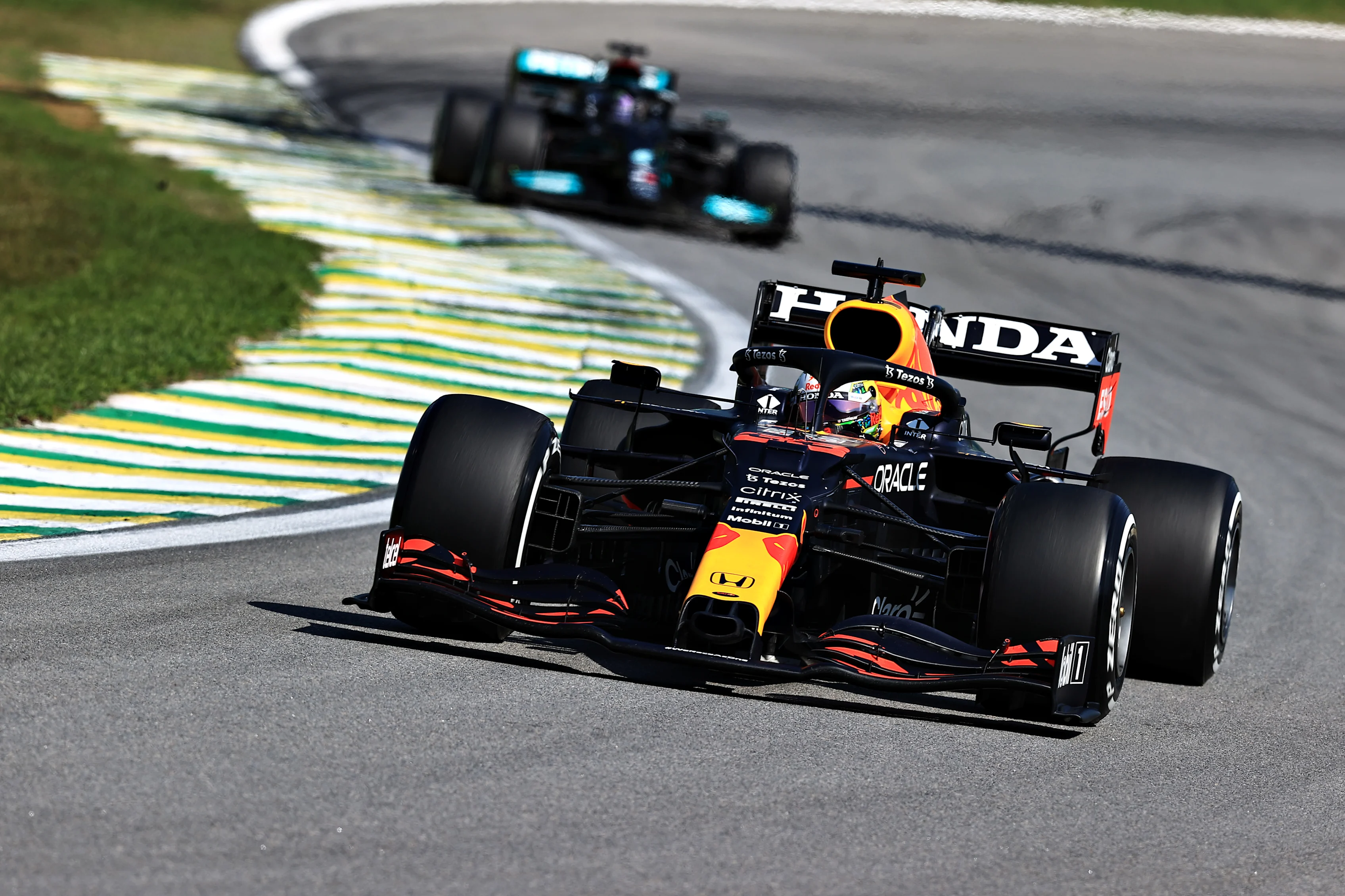 SAO PAULO, BRAZIL - NOVEMBER 14: Max Verstappen of the Netherlands driving the (33) Red Bull Racing