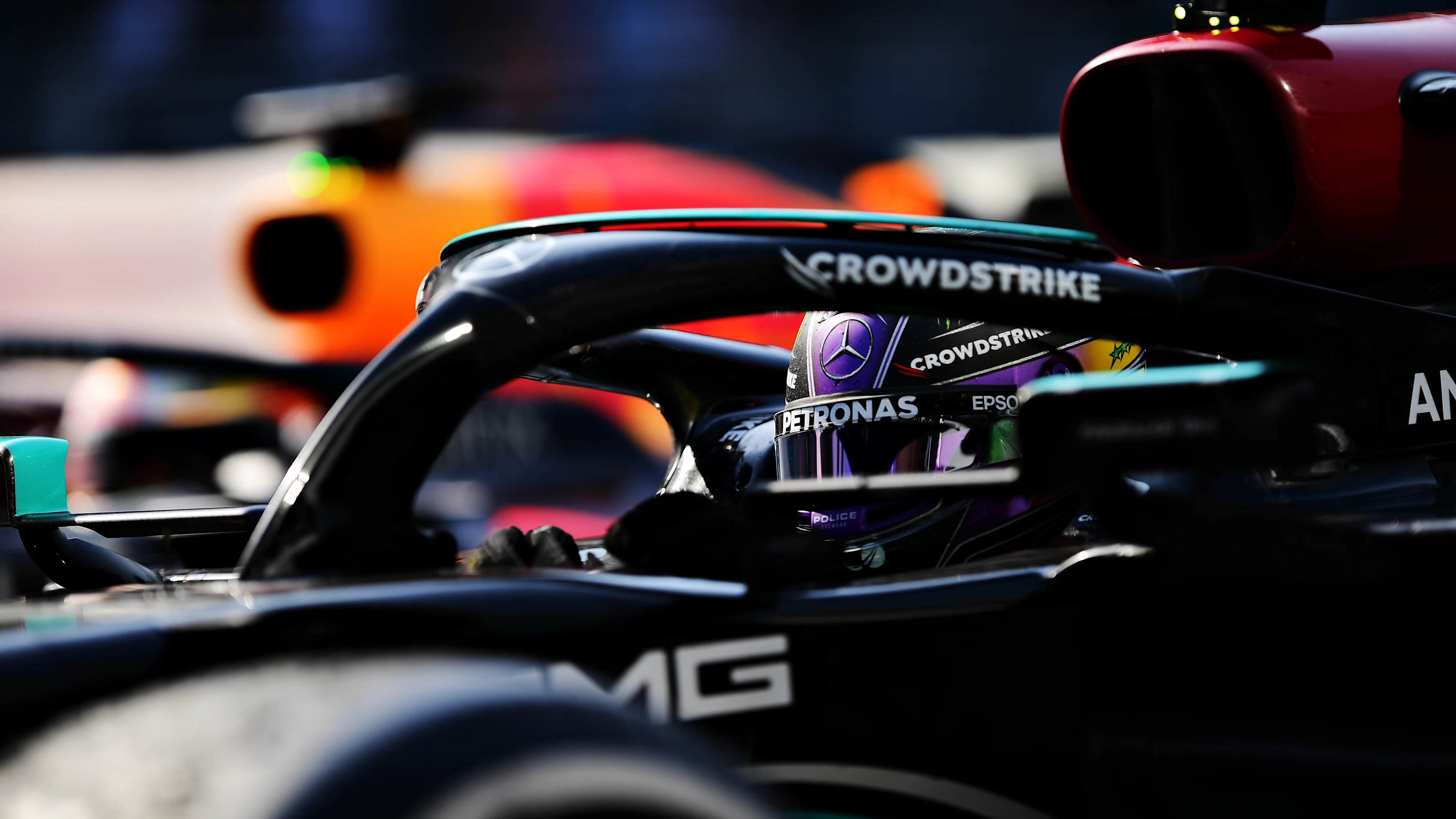 SAO PAULO, BRAZIL - NOVEMBER 14: Race winner Lewis Hamilton of Great Britain and Mercedes GP