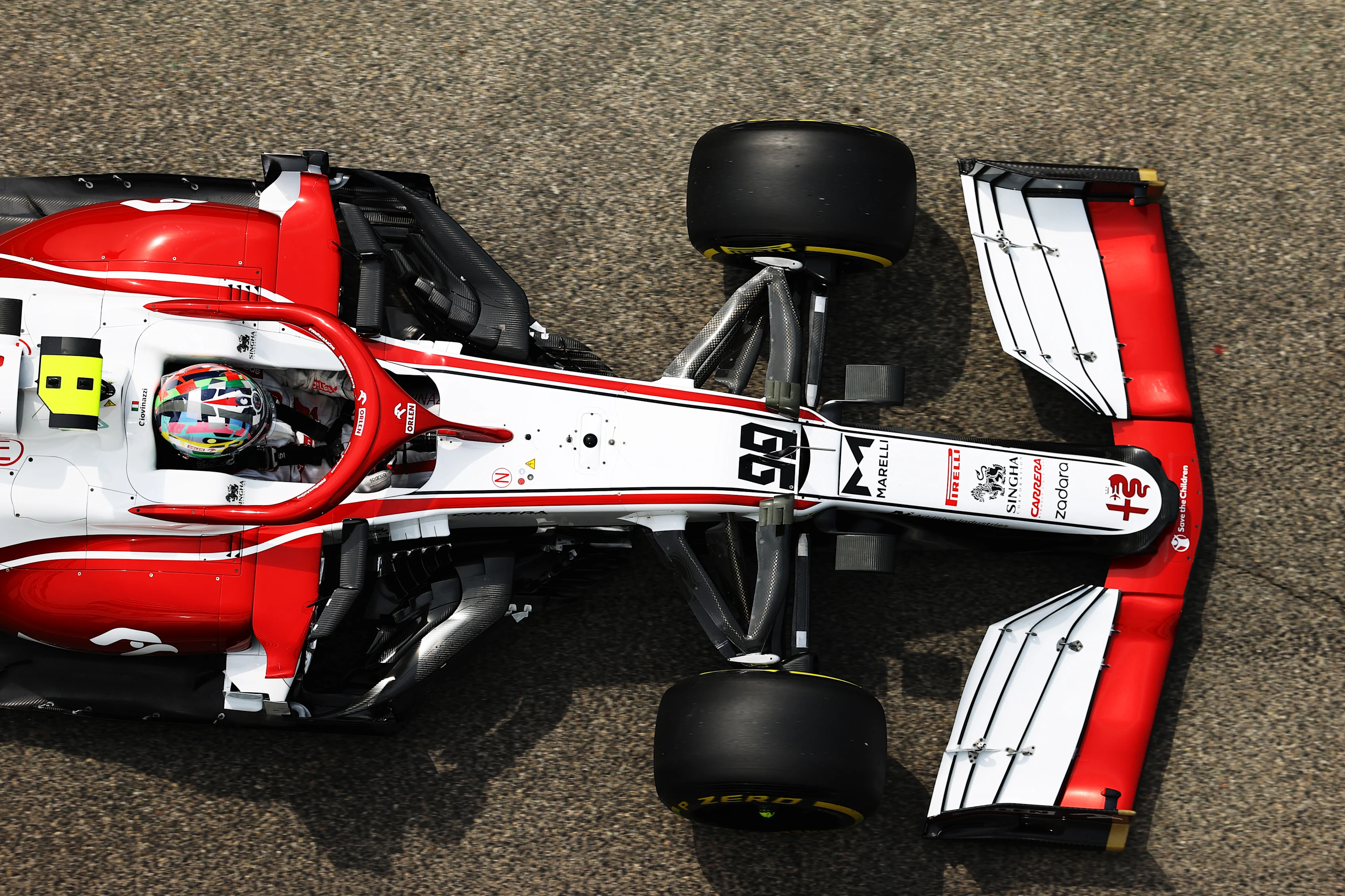 IMOLA, ITALY - APRIL 17: Antonio Giovinazzi of Italy driving the (99) Alfa Romeo Racing C41 Ferrari