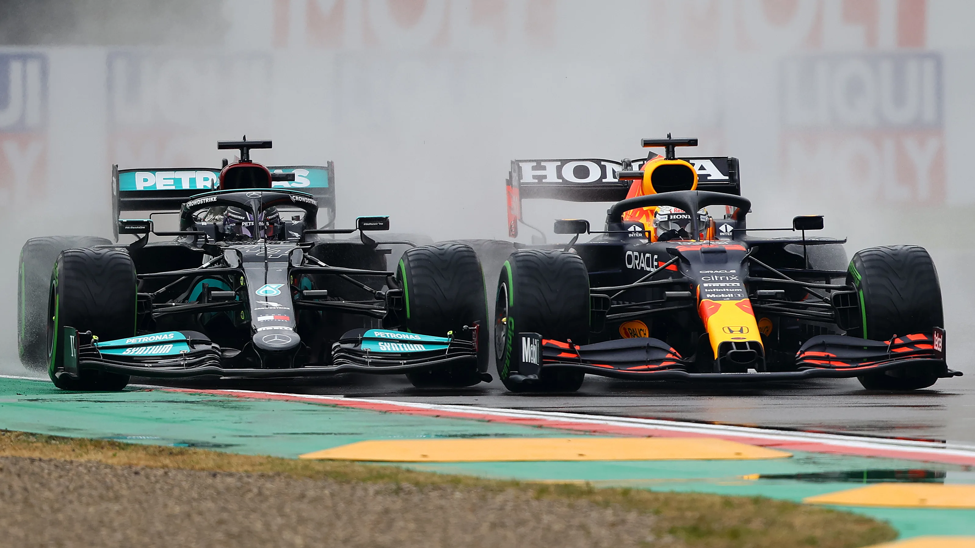 IMOLA, ITALY - APRIL 18: Max Verstappen of the Netherlands driving the (33) Red Bull Racing RB16B
