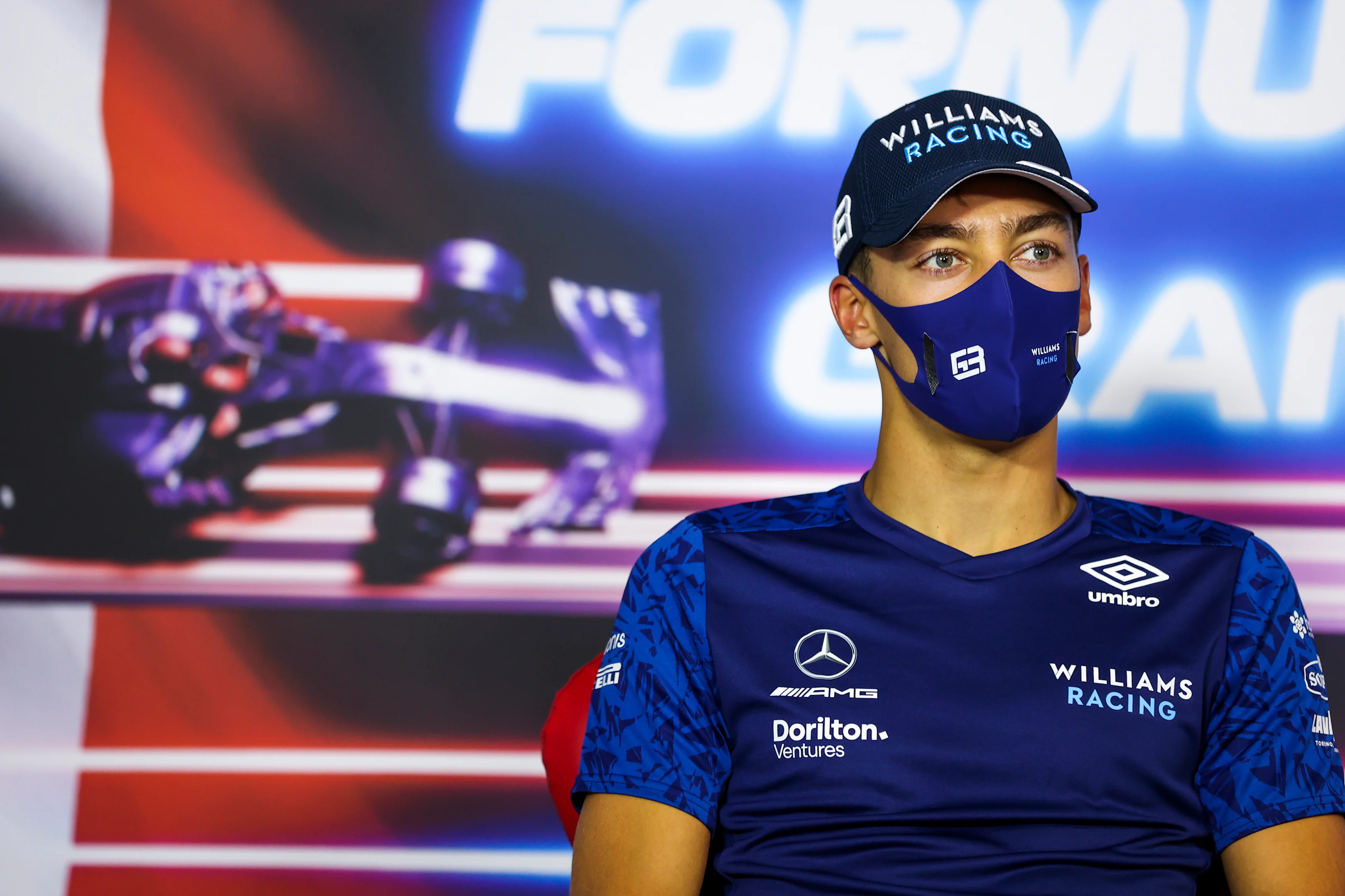 LE CASTELLET, FRANCE - JUNE 17: George Russell of Great Britain and Williams talks in the Drivers