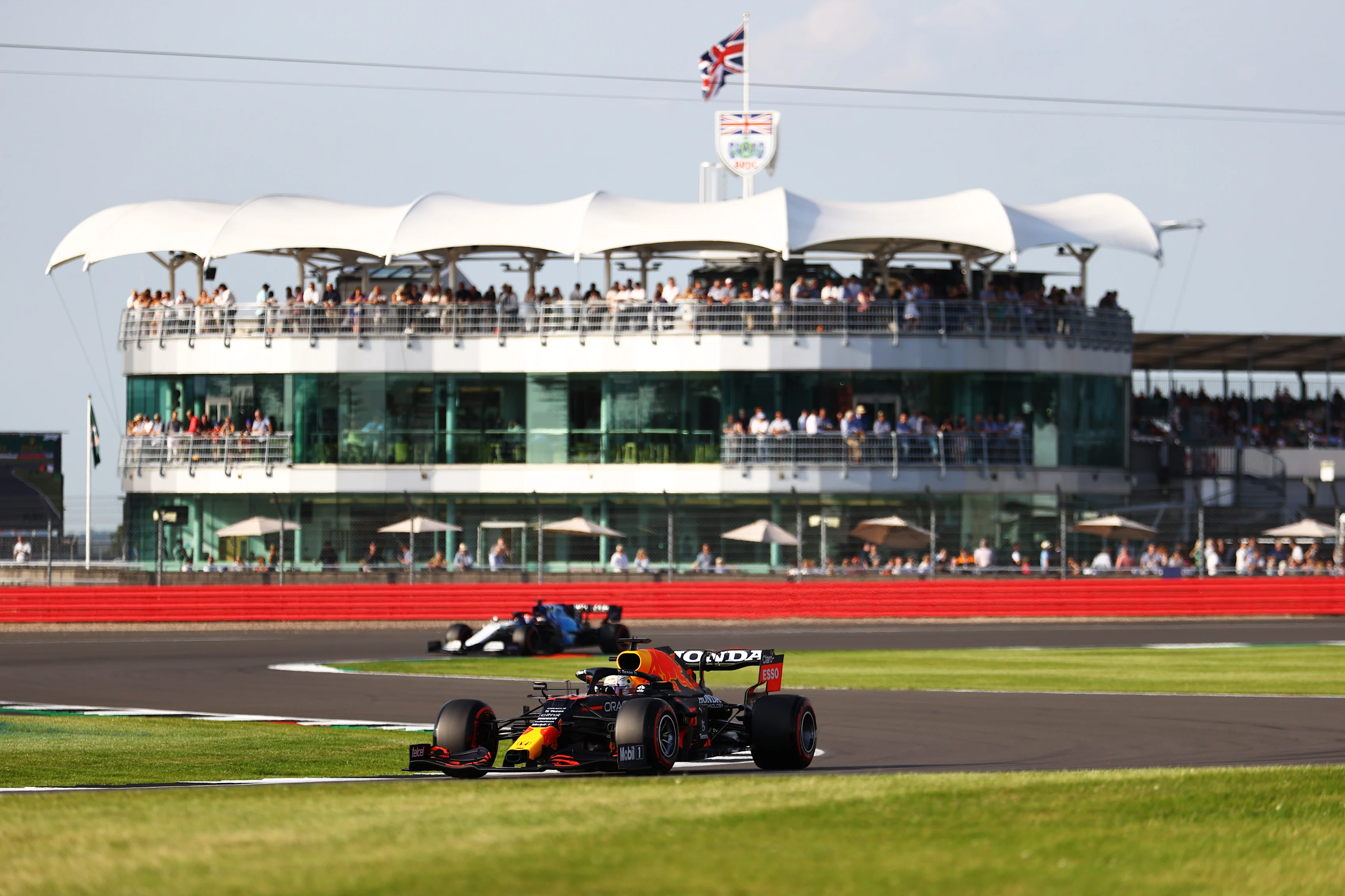 NORTHAMPTON, ENGLAND - JULY 16: Max Verstappen of the Netherlands driving the (33) Red Bull Racing