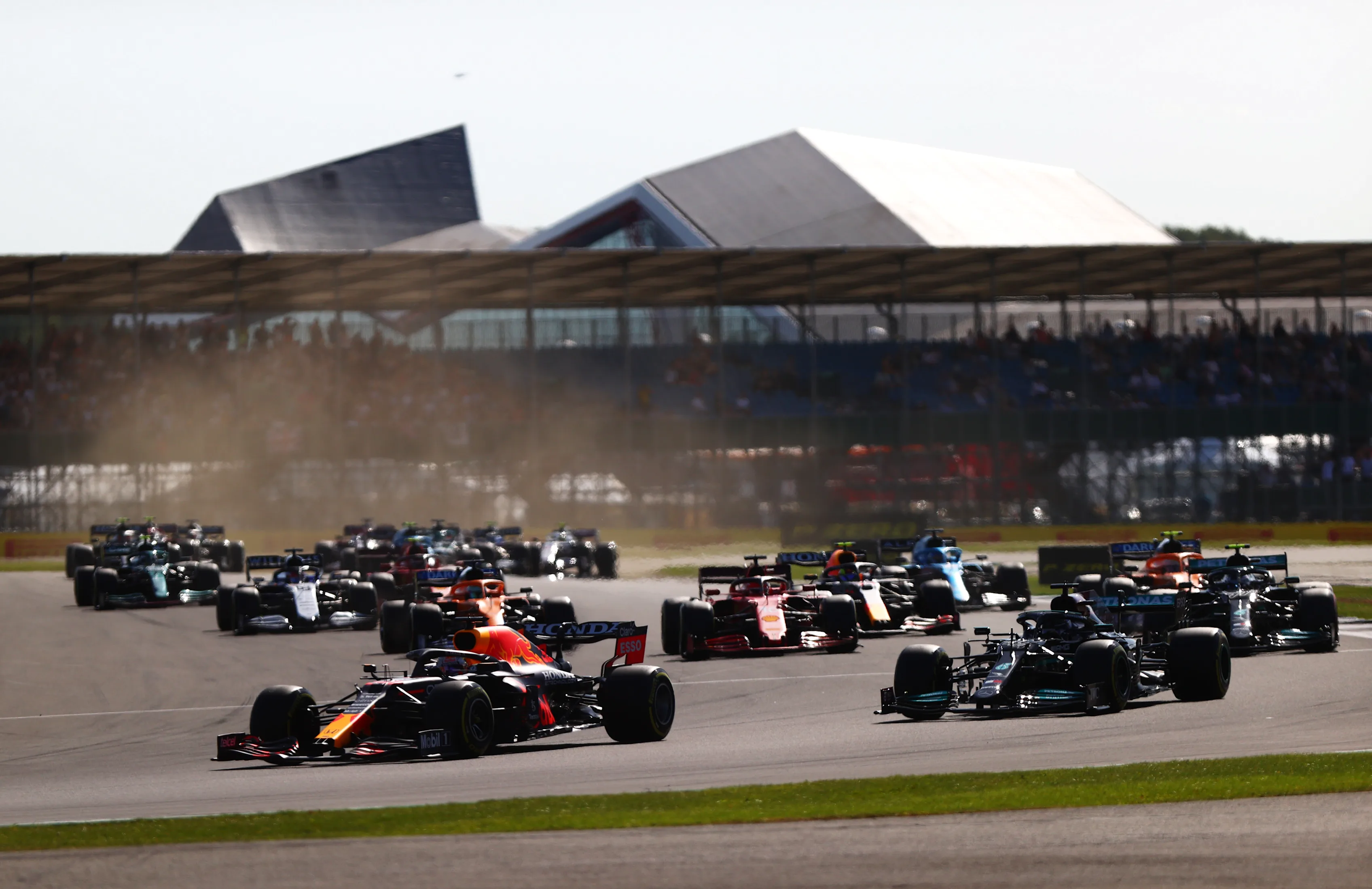 NORTHAMPTON, ENGLAND - JULY 17: Max Verstappen of the Netherlands driving the (33) Red Bull Racing