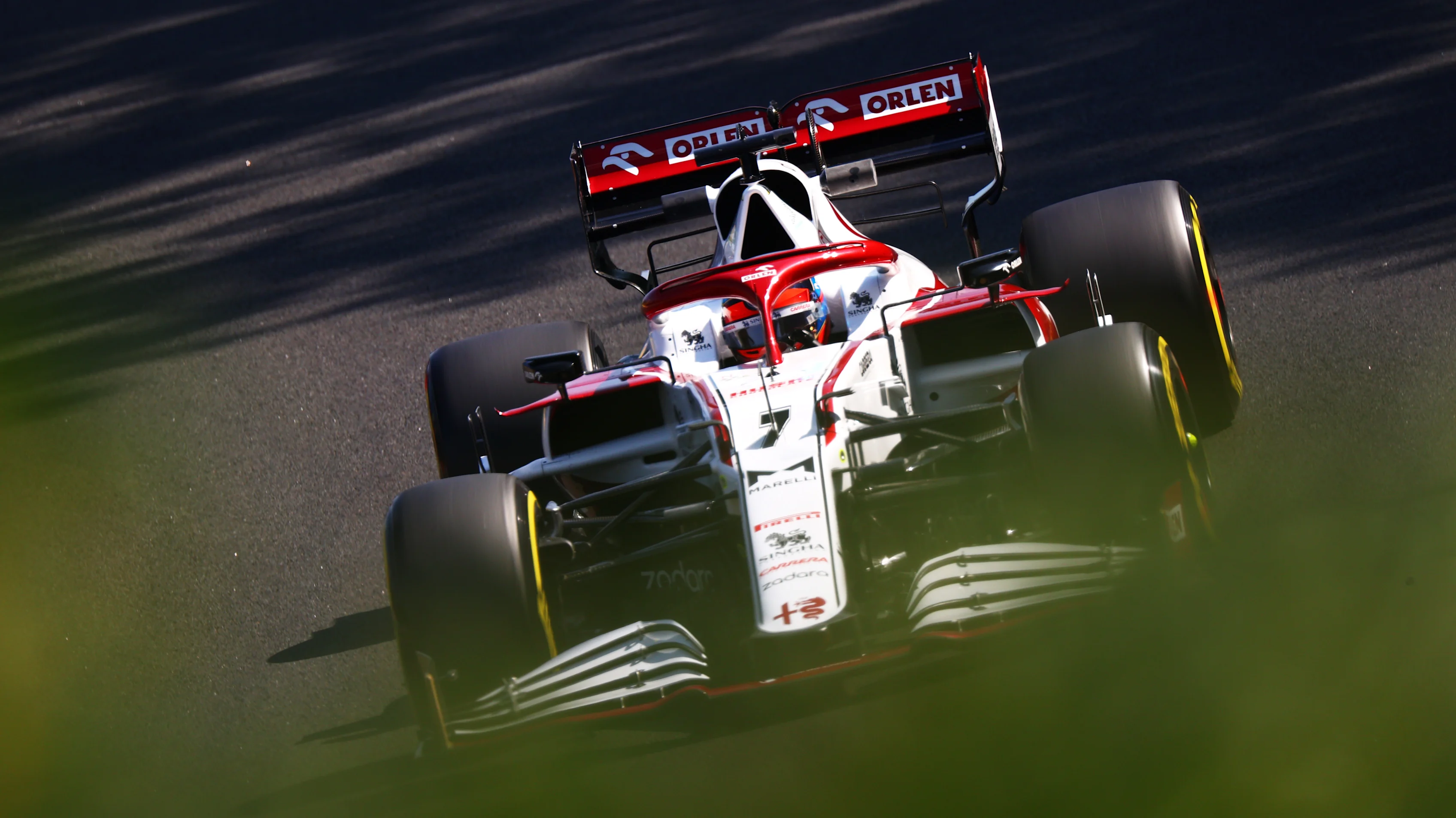 BUDAPEST, HUNGARY - JULY 30: Kimi Raikkonen of Finland driving the (7) Alfa Romeo Racing C41