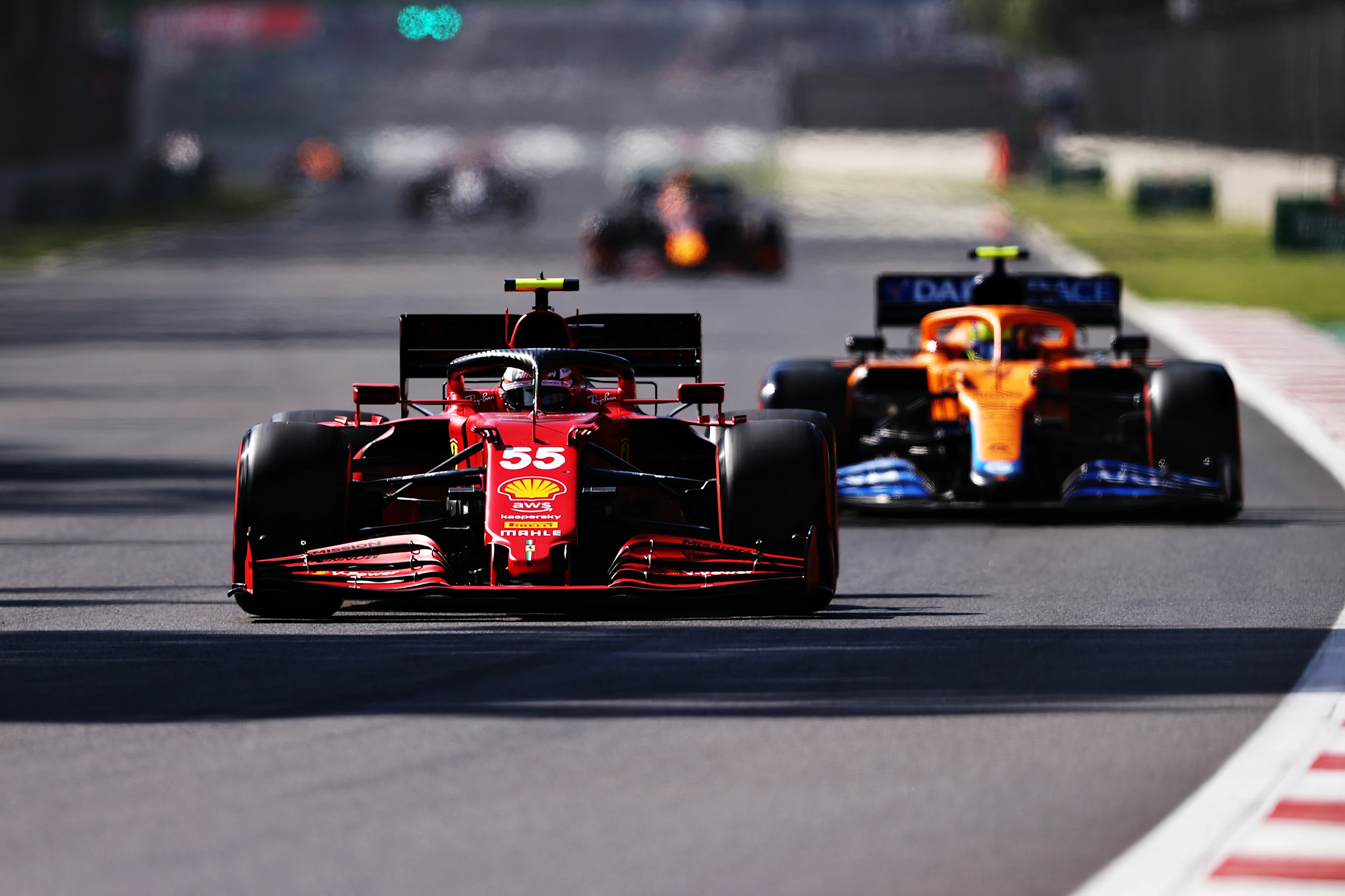 MEXICO CITY, MEXICO - NOVEMBER 06: Carlos Sainz of Spain driving the (55) Scuderia Ferrari SF21