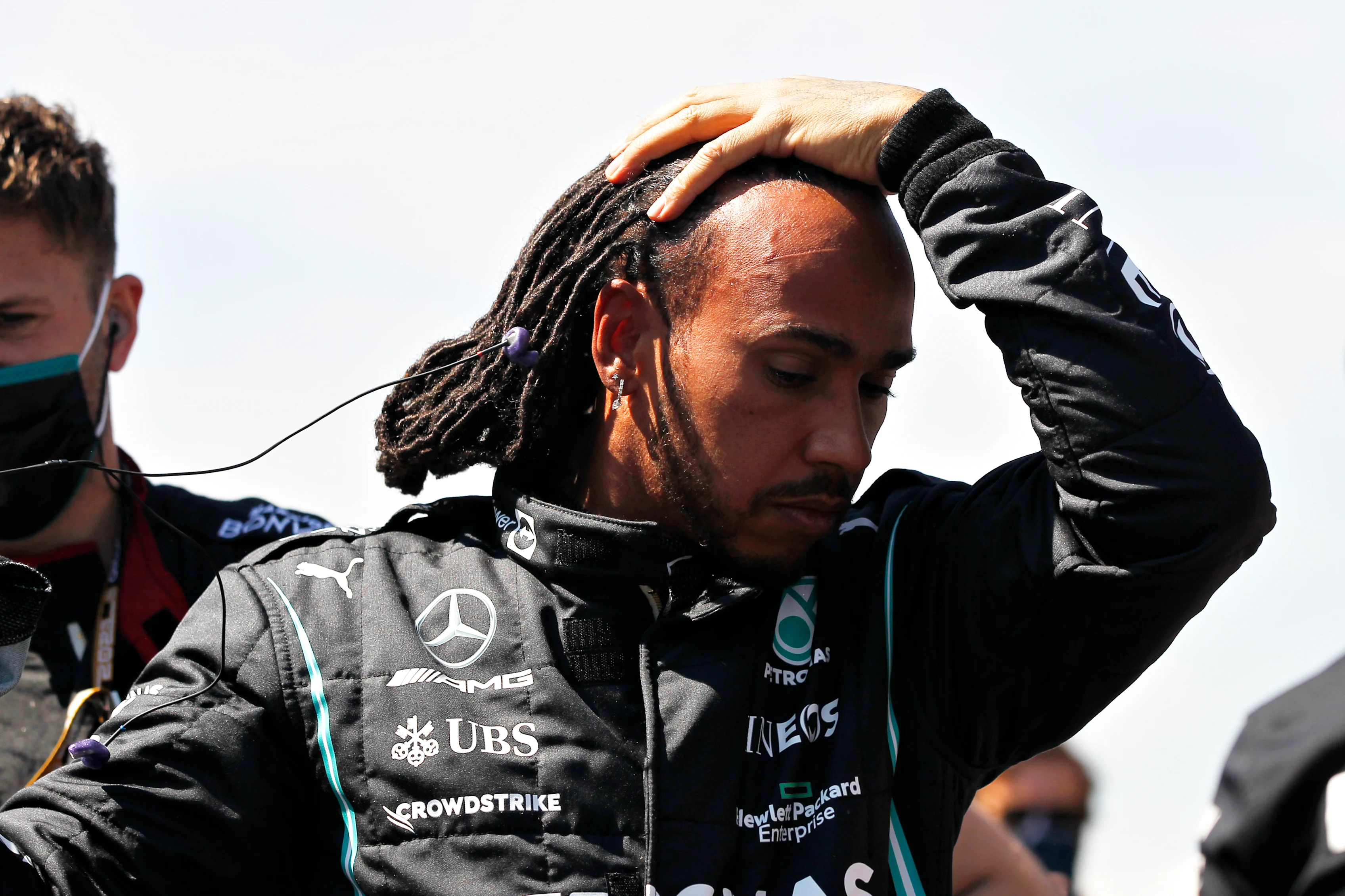 MEXICO CITY, MEXICO - NOVEMBER 07: Lewis Hamilton of Great Britain and Mercedes GP prepares to