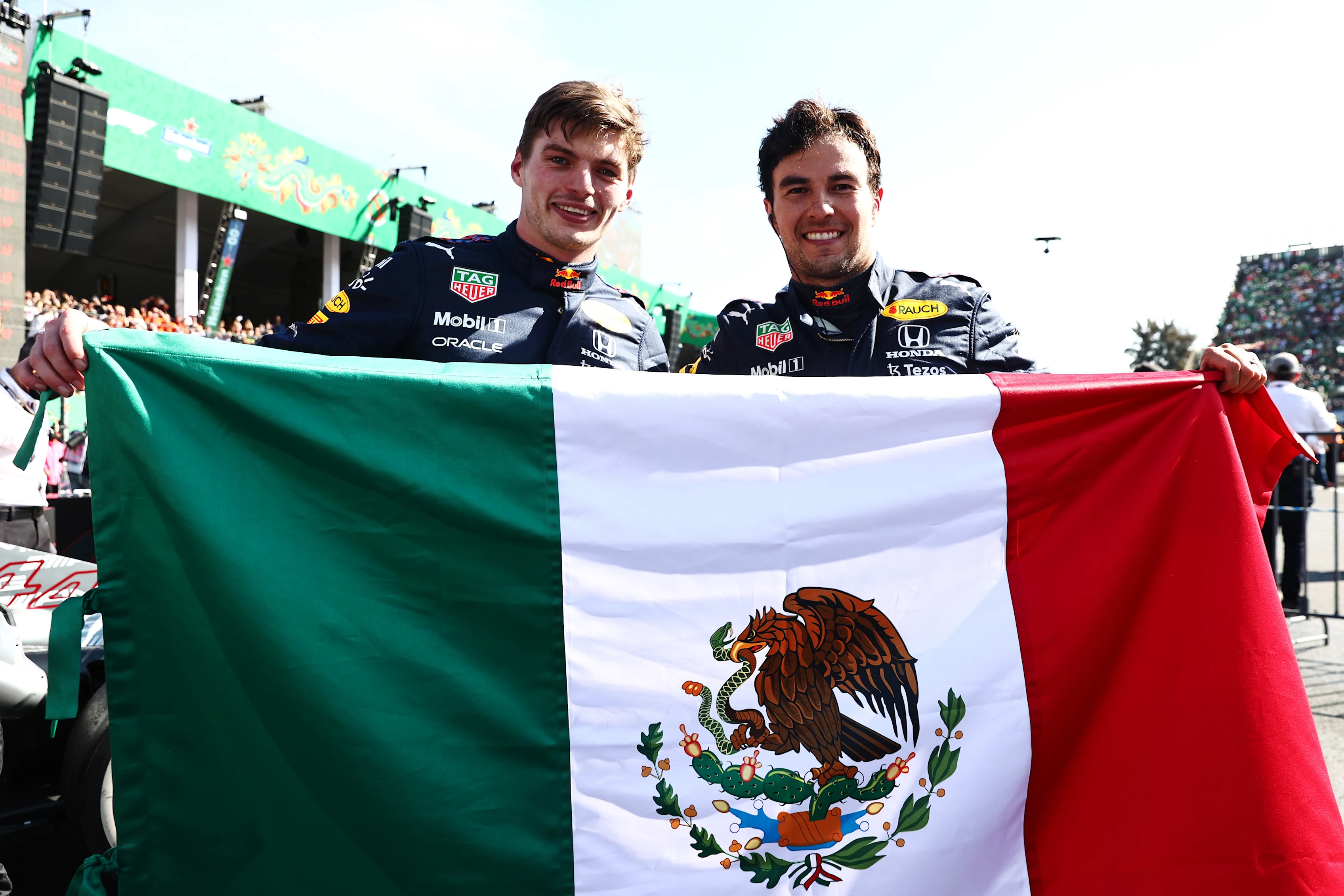 MEXICO CITY, MEXICO - NOVEMBER 07: Race winner Max Verstappen of Netherlands and Red Bull Racing
