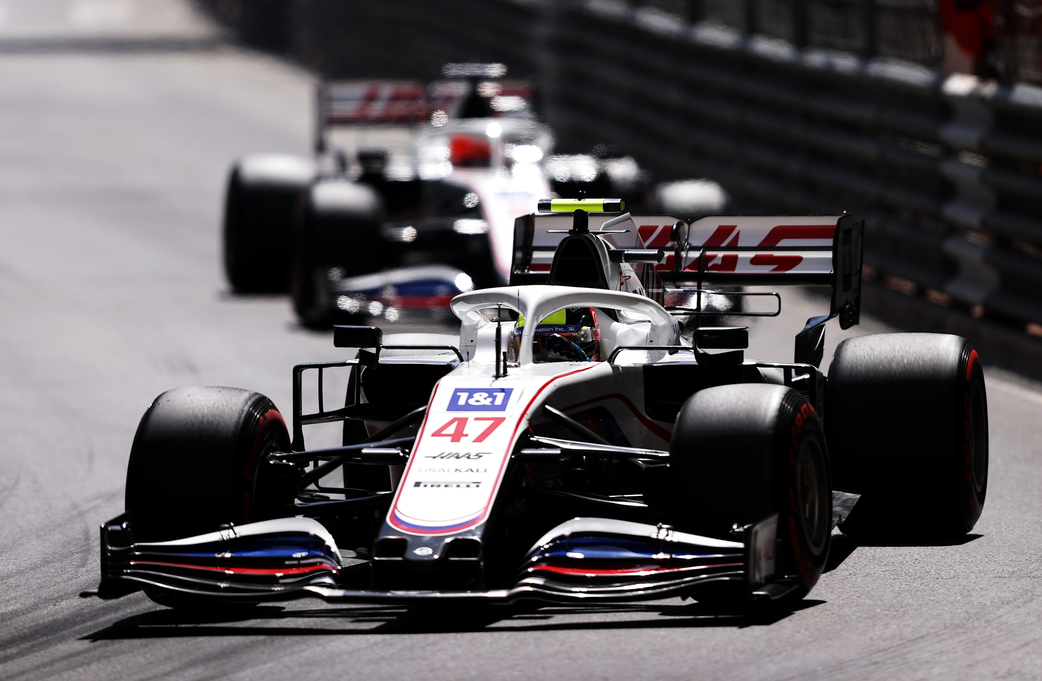 MONTE-CARLO, MONACO - MAY 23: Nikita Mazepin of Russia driving the (9) Haas F1 Team VF-21 Ferrari on track during the F1 Grand Prix of Monaco at Circuit de Monaco on May 23, 2021 in Monte-Carlo, Monaco. (Photo by Lars Baron/Getty Images)