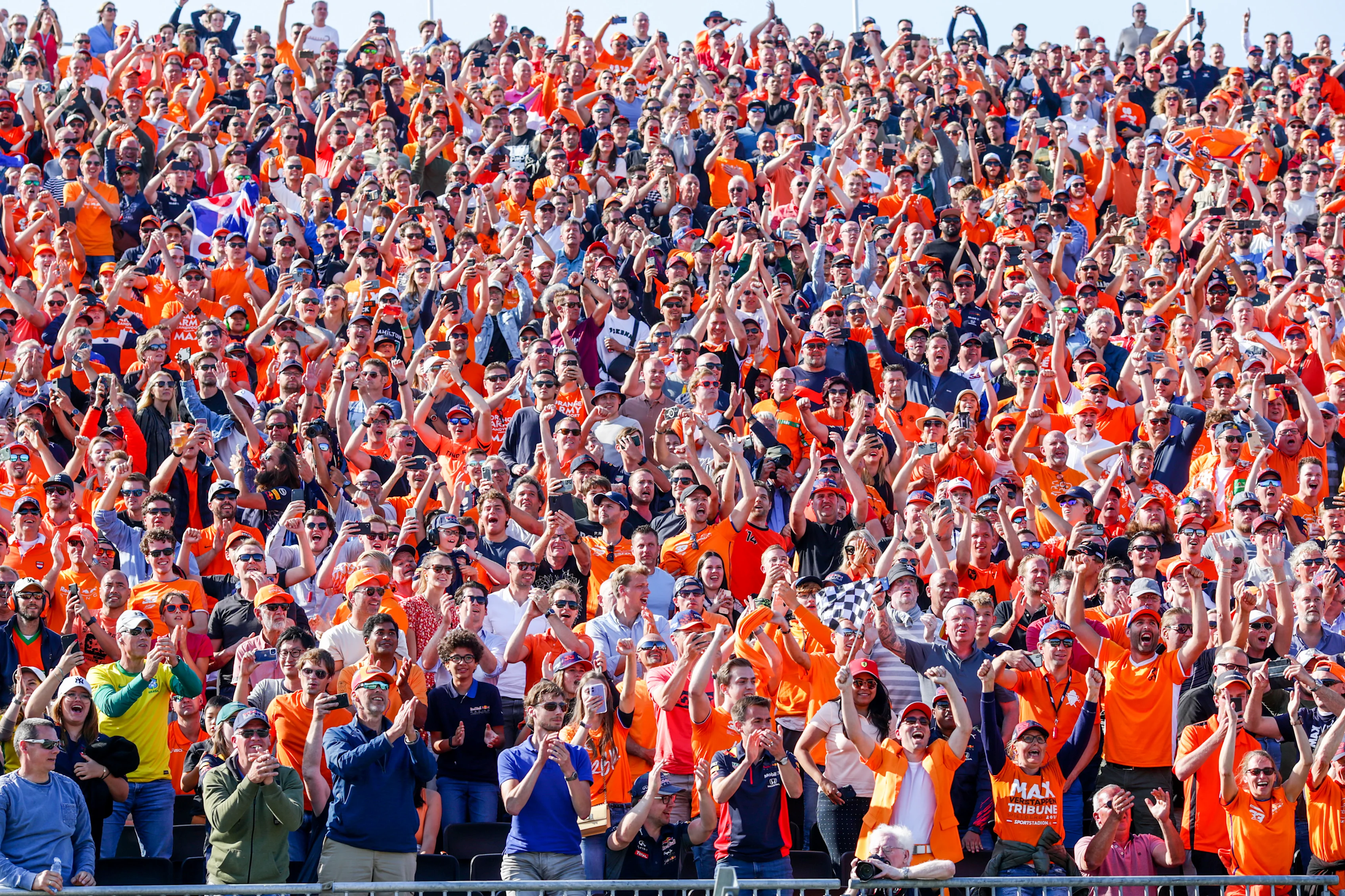 ZANDVOORT, NETHERLANDS - SEPTEMBER 04: Max Verstappen of Red Bull Racing and The Netherlands fans