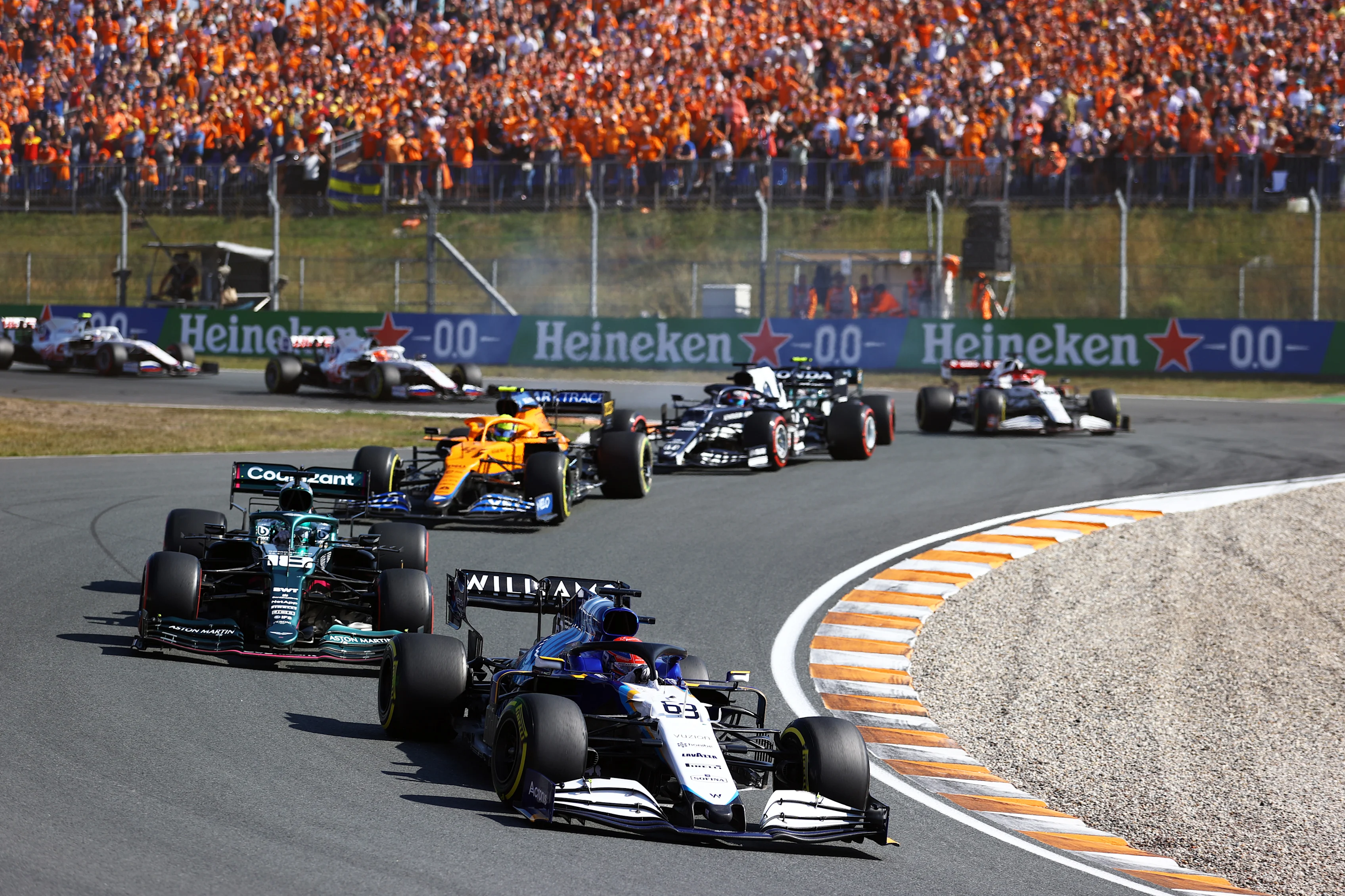ZANDVOORT, NETHERLANDS - SEPTEMBER 05: George Russell of Great Britain driving the (63) Williams