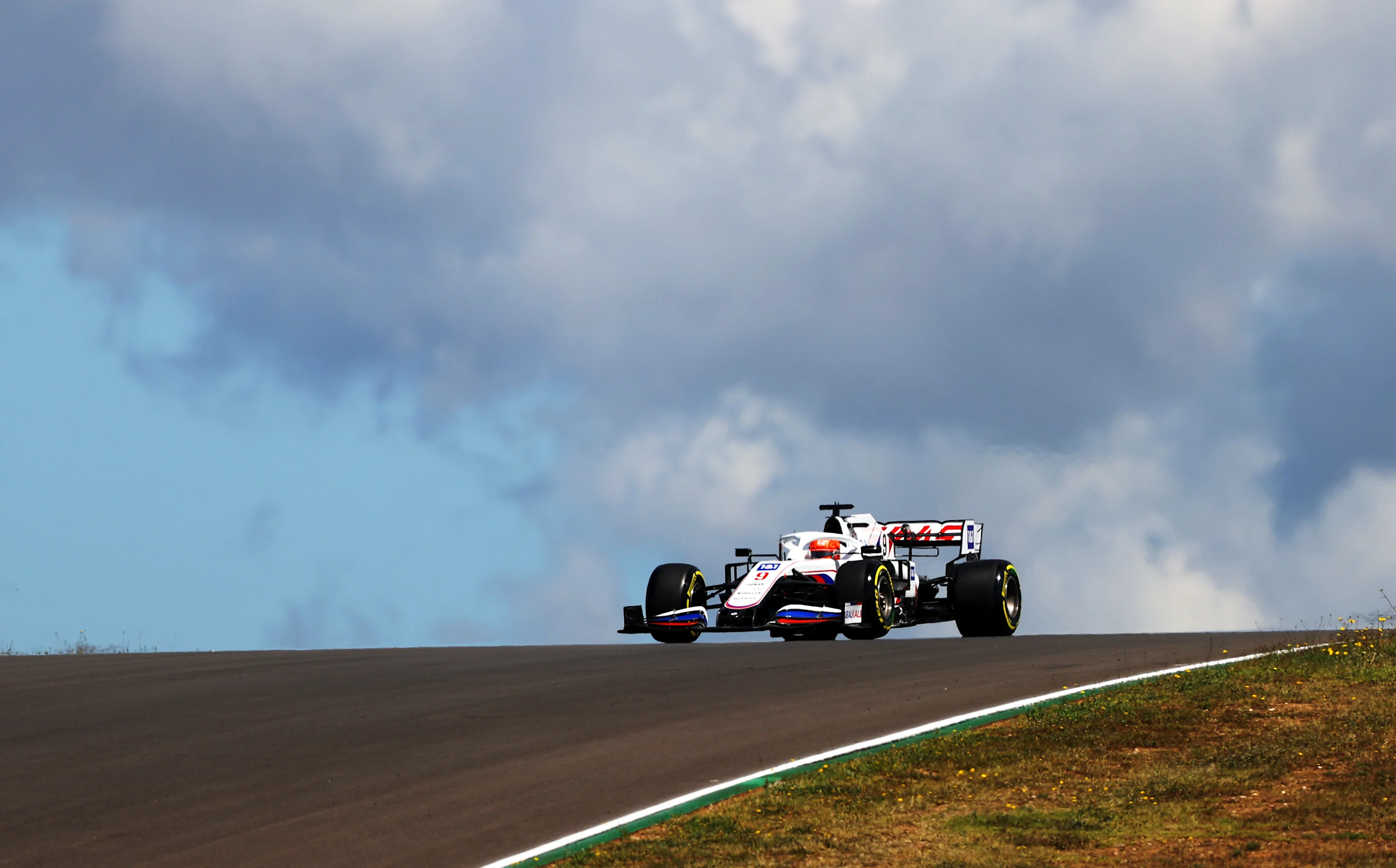PORTIMAO, PORTUGAL - APRIL 30: Nikita Mazepin of Russia driving the (9) Haas F1 Team VF-21 Ferrari on track during practice ahead of the F1 Grand Prix of Portugal at Autodromo Internacional Do Algarve on April 30, 2021 in Portimao, Portugal. (Photo by Bryn Lennon/Getty Images)